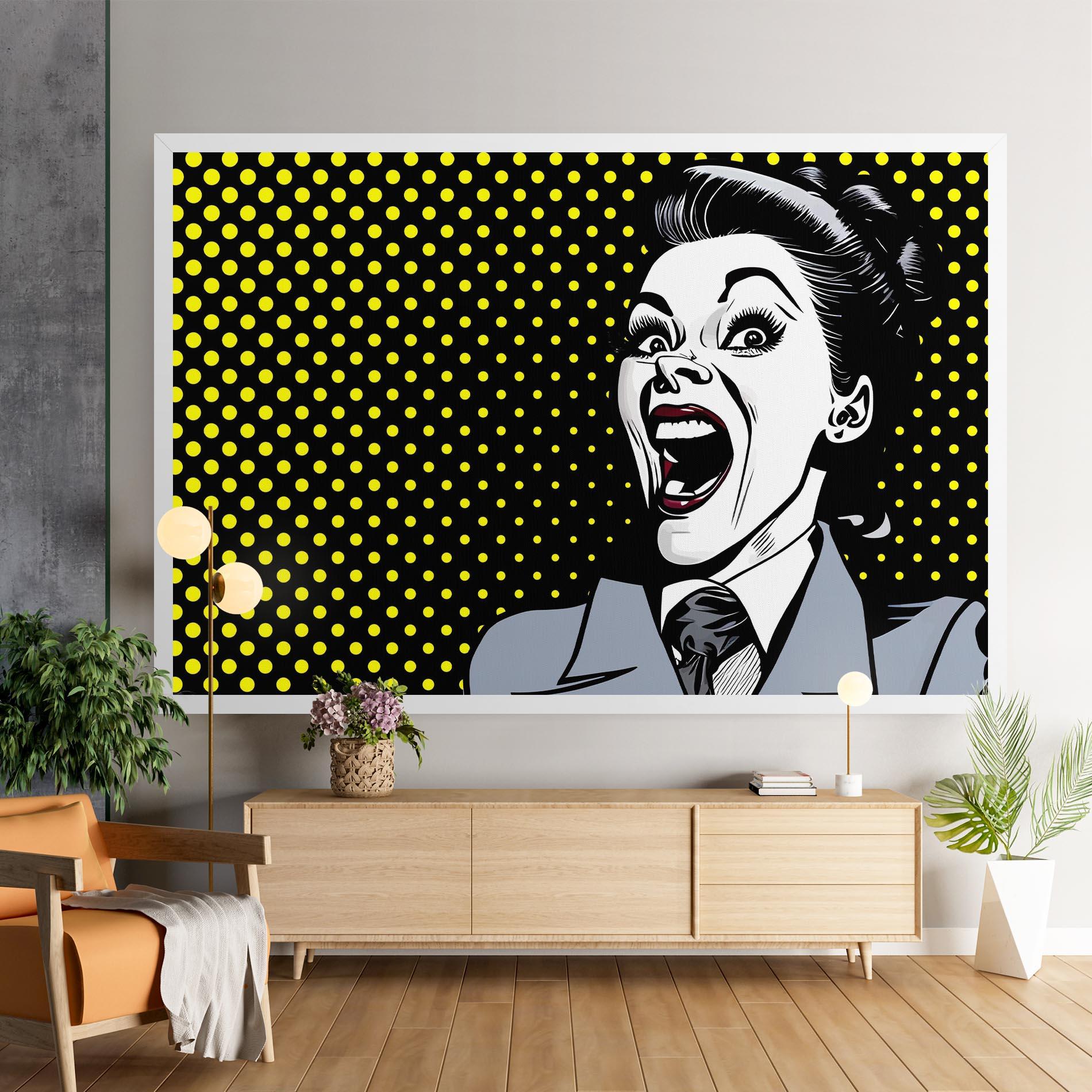 Vászonkép Screaming Pop Art mockup 9