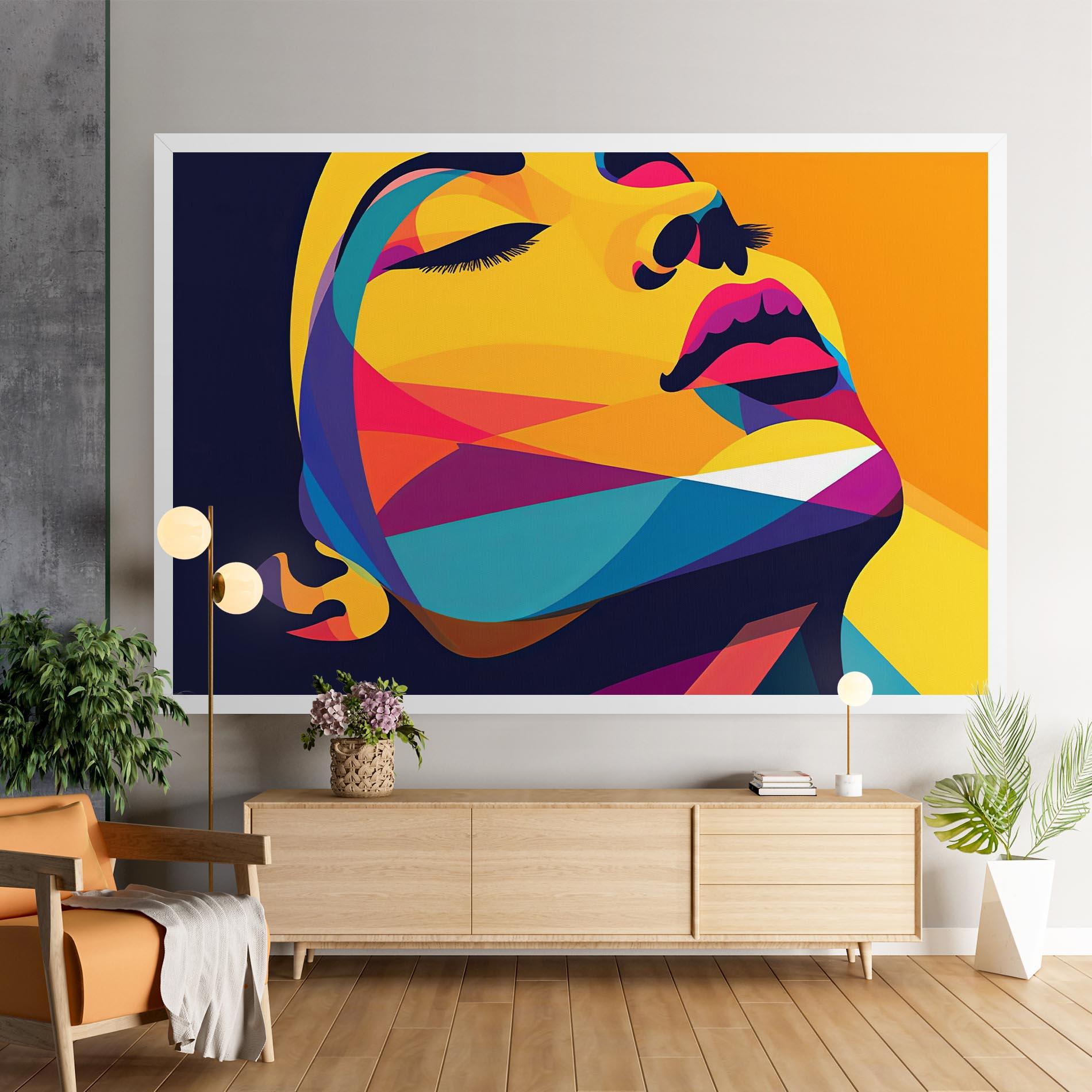 Vászonkép Yellow Pop Face mockup 9