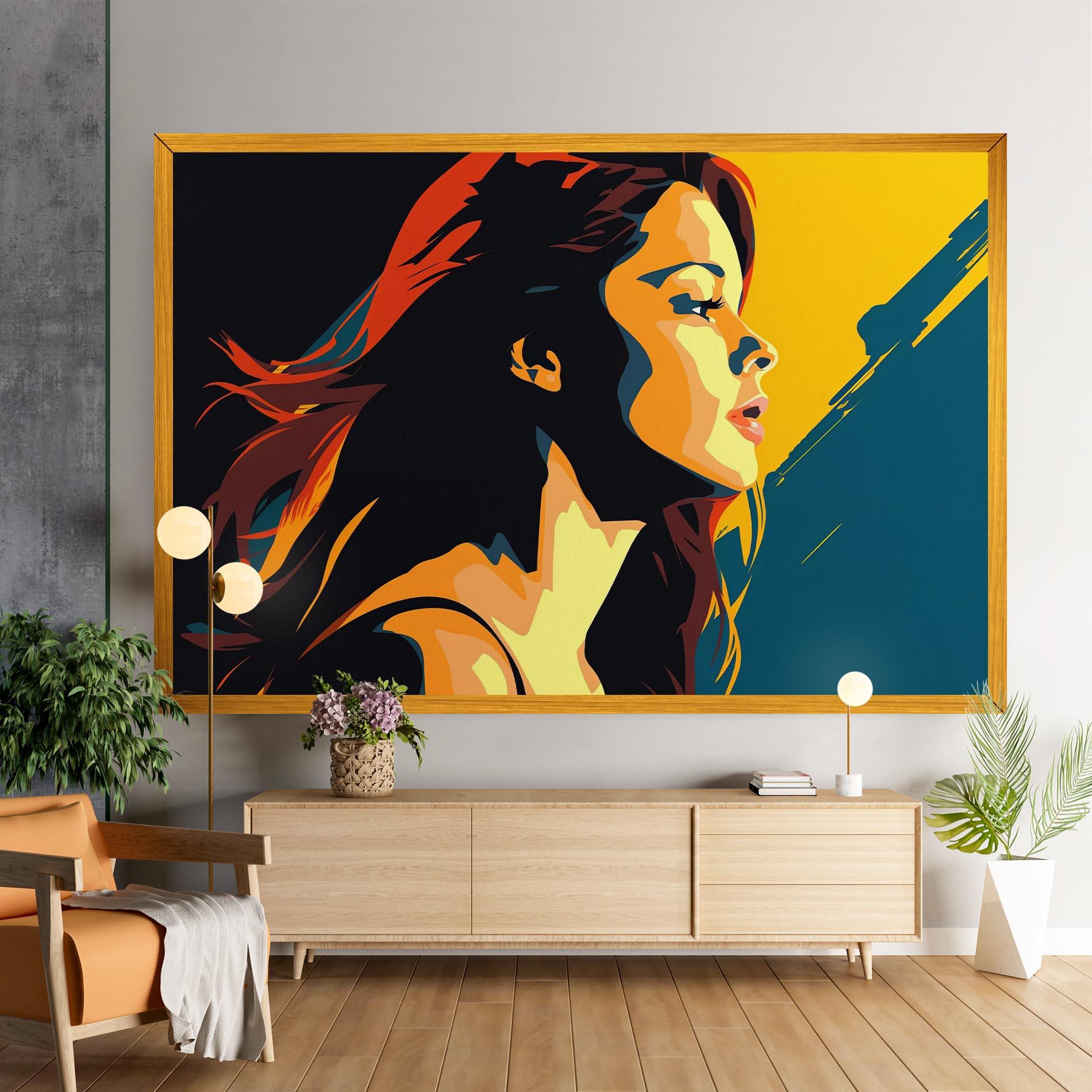 Vászonkép Blue Yellow Pop Art mockup 9