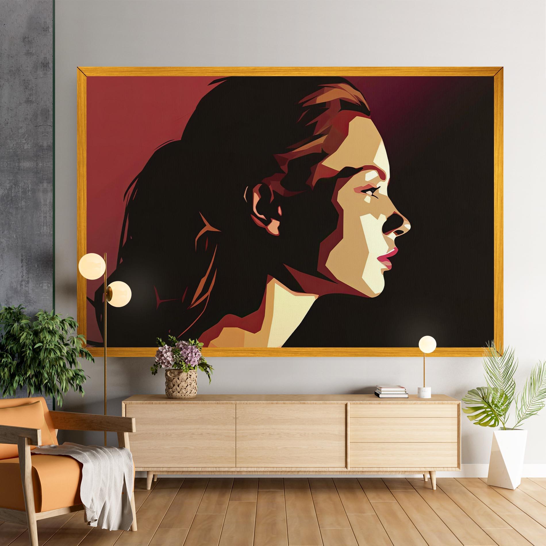 Vászonkép Cream Red Pop Art mockup 9