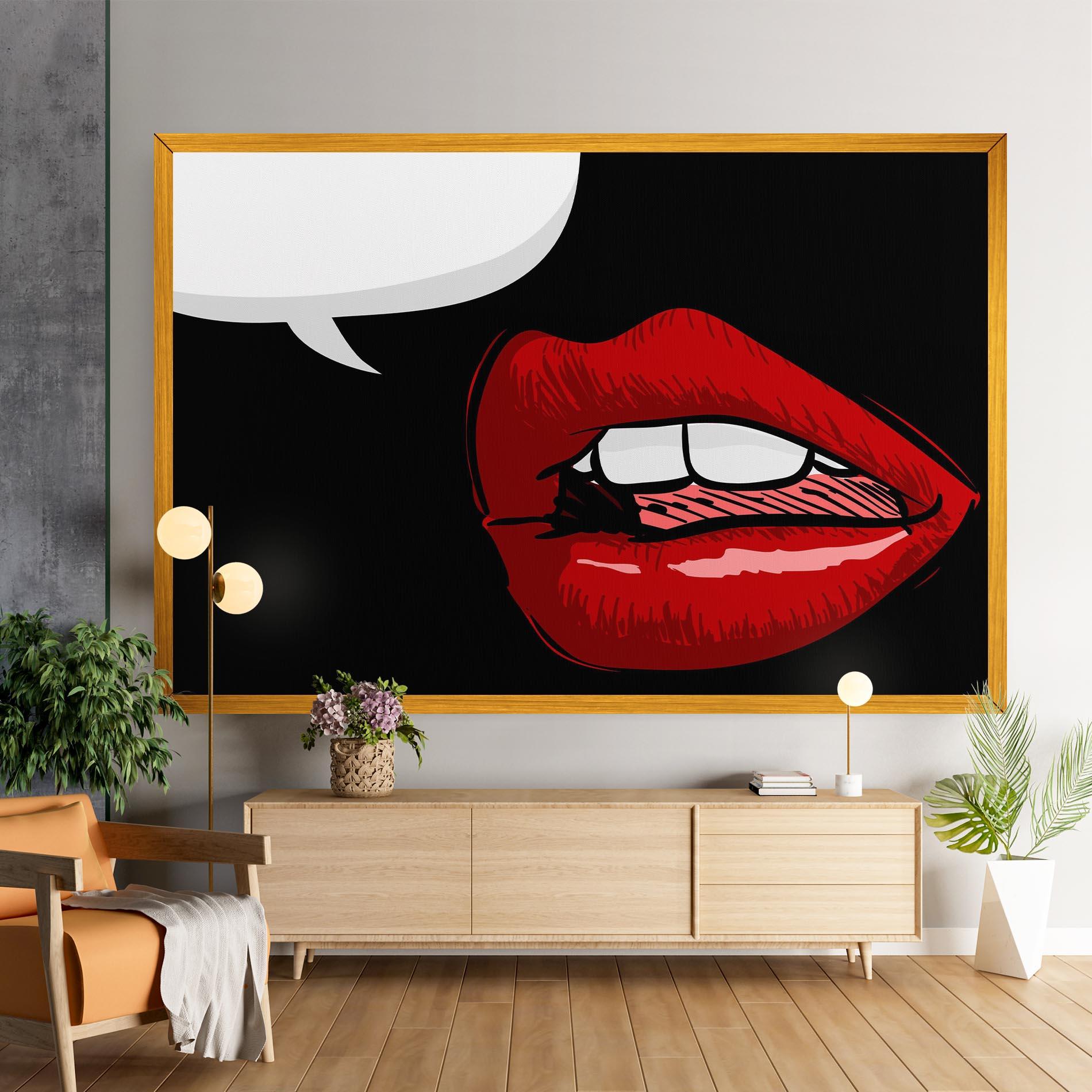 Vászonkép Pop Red Lips mockup 9