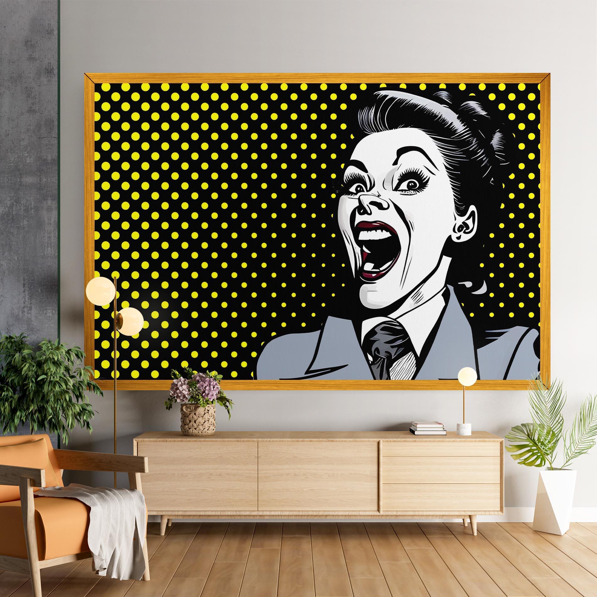 Vászonkép Screaming Pop Art mockup 9