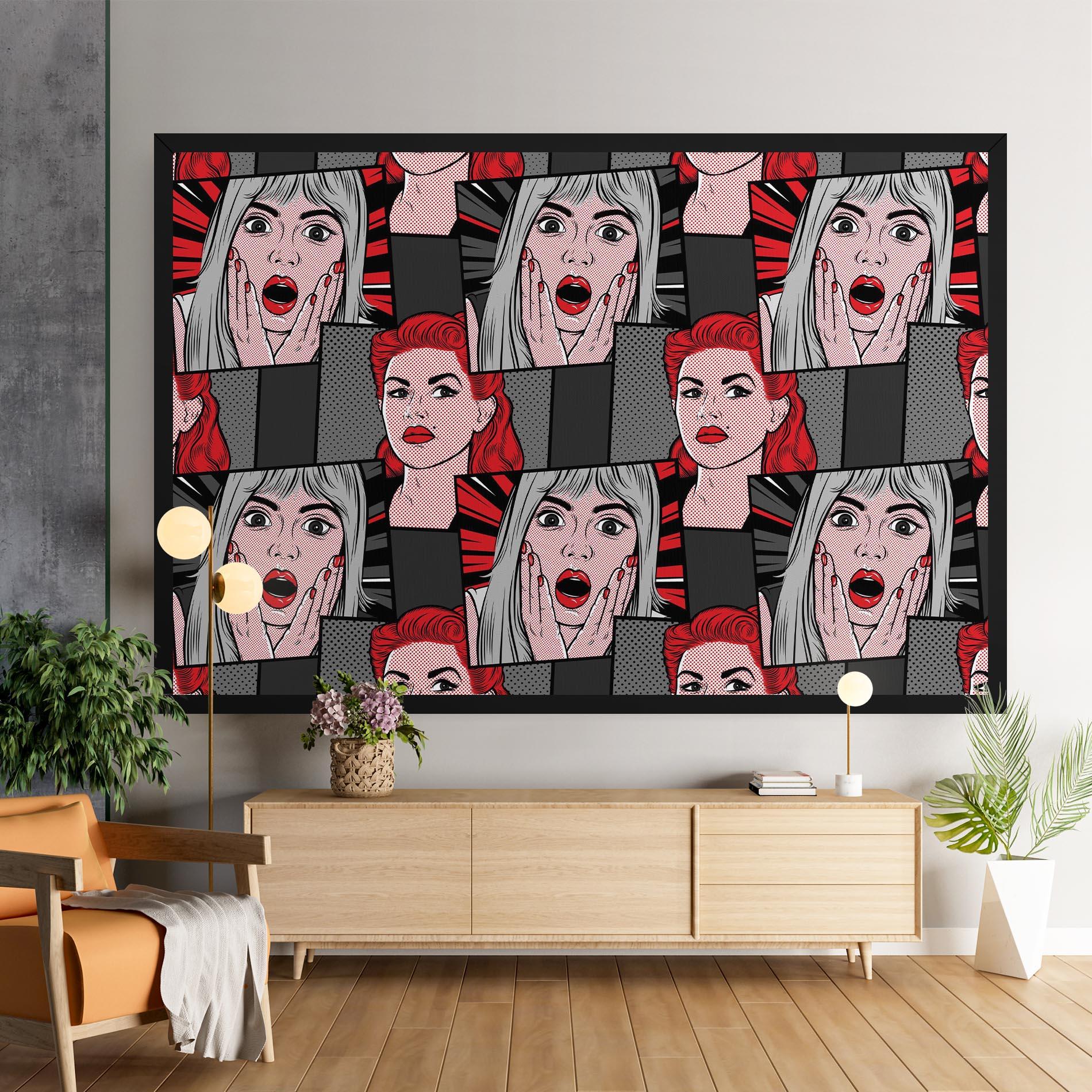 Vászonkép Grey Red Pop Art mockup 9