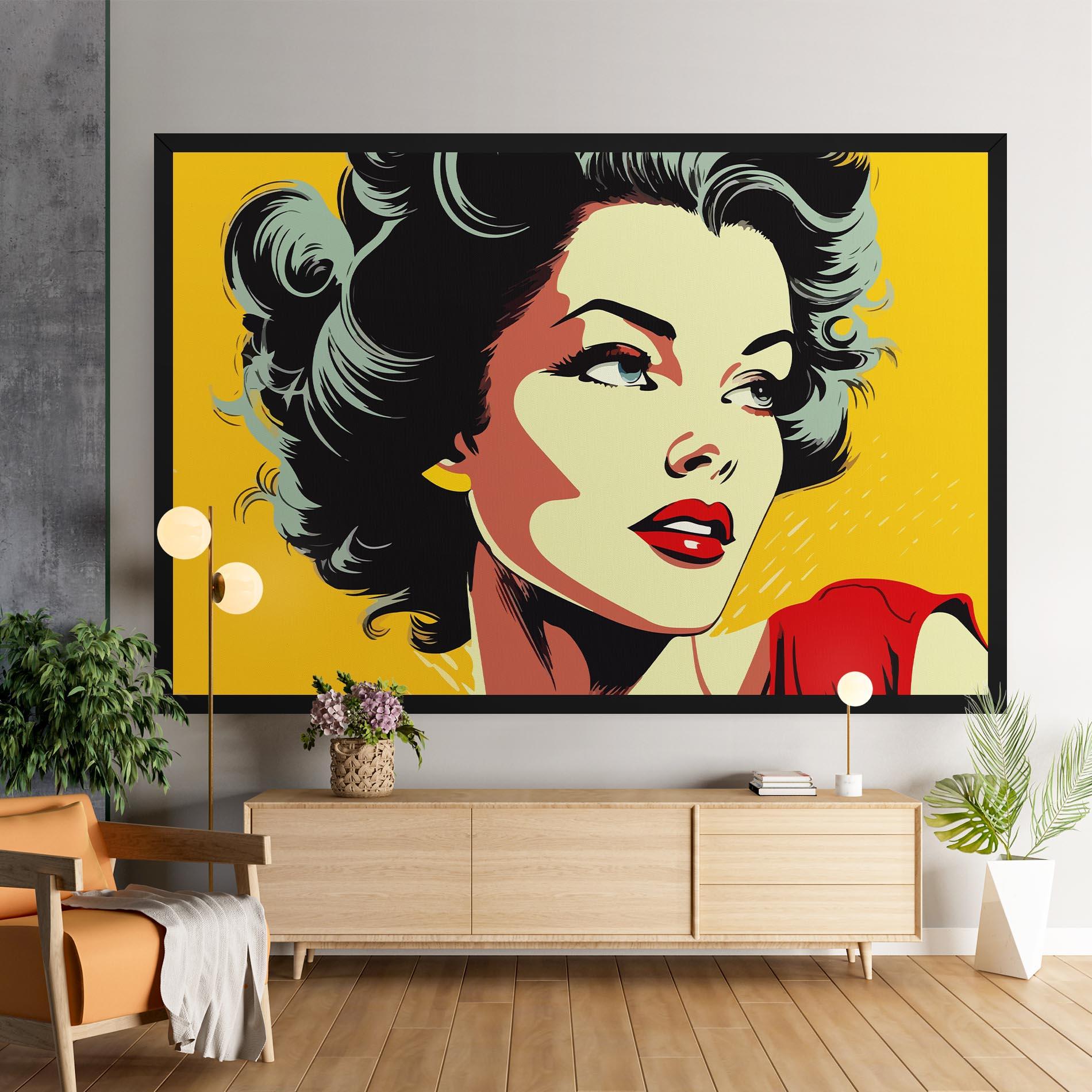 Vászonkép Pop Art Pretty Lady mockup 9