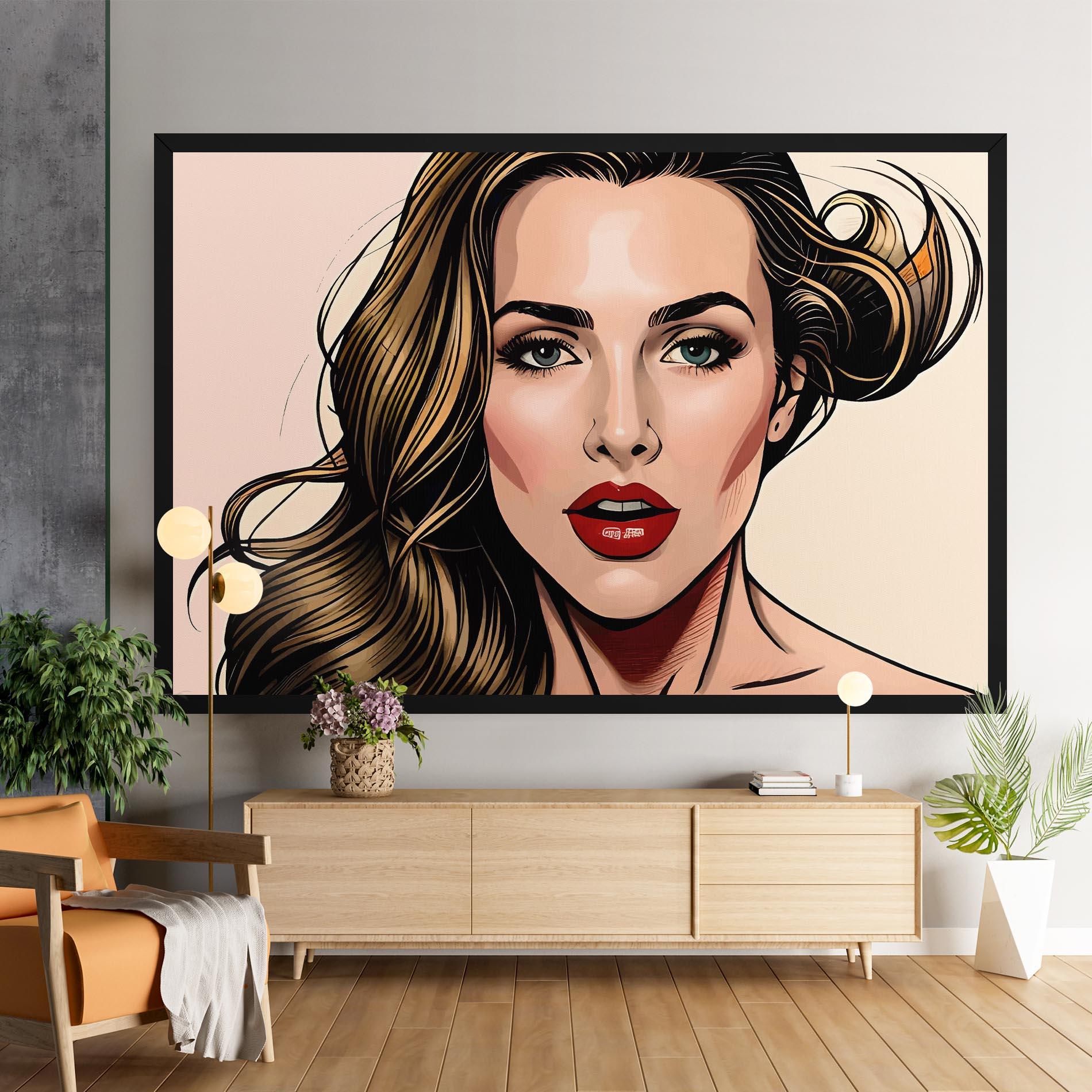 Vászonkép Red Pop Lips mockup 9