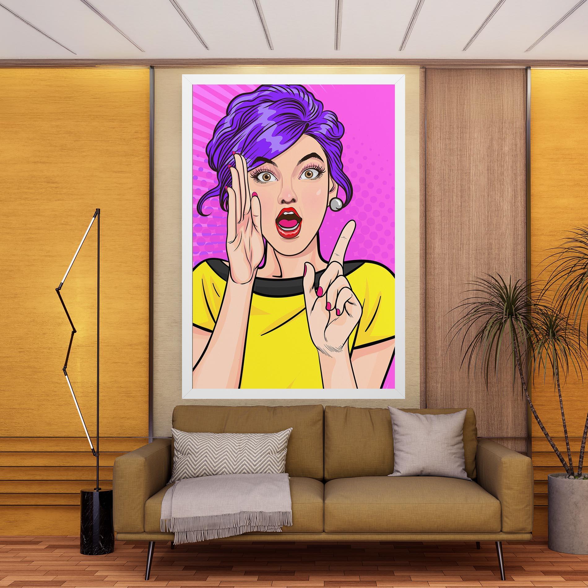Vászonkép Surprised Pop Woman mockup 9