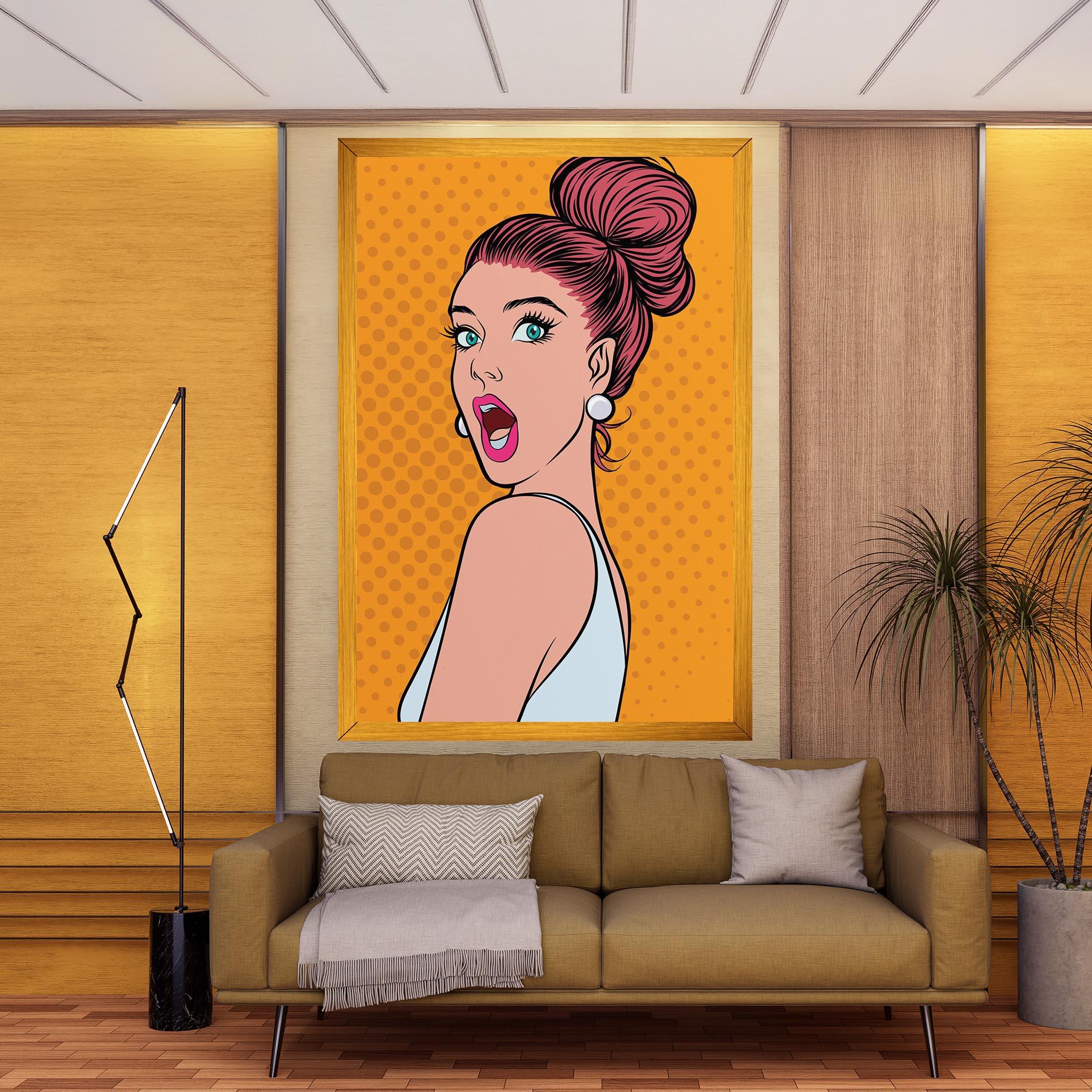 Vászonkép Pop Comic Lady mockup 9