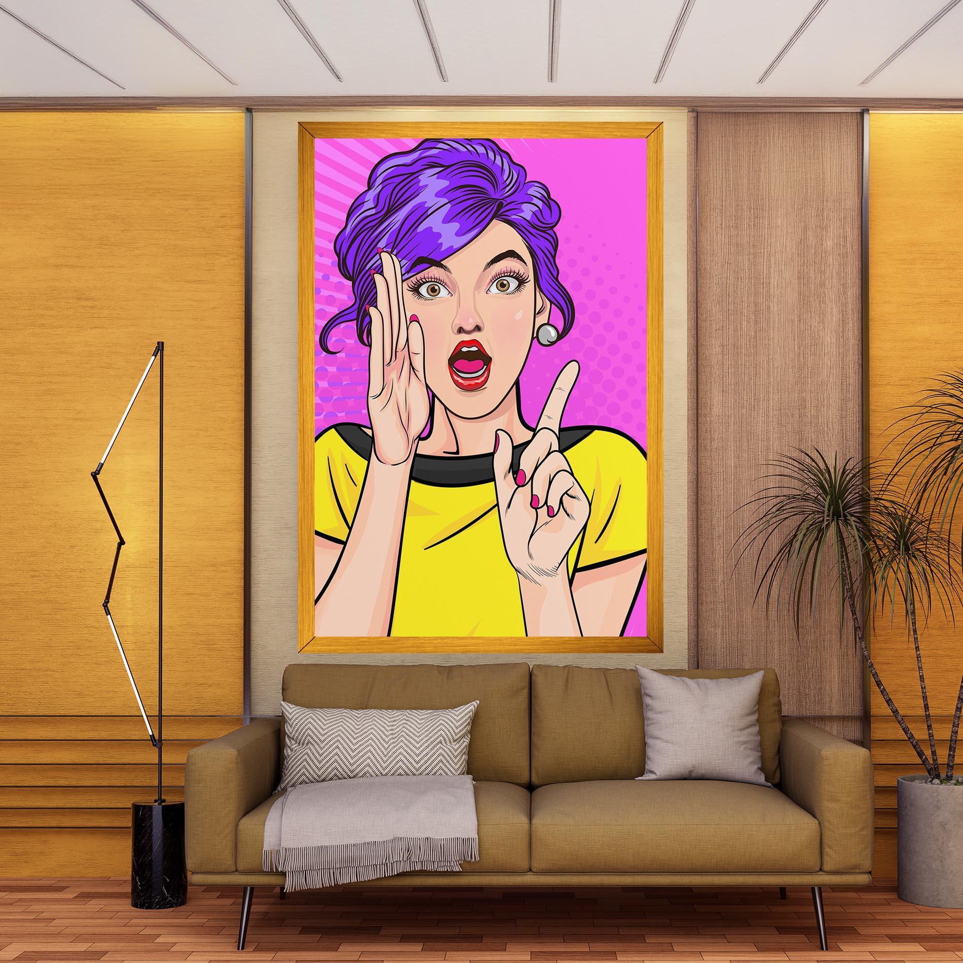 Vászonkép Surprised Pop Woman mockup 9