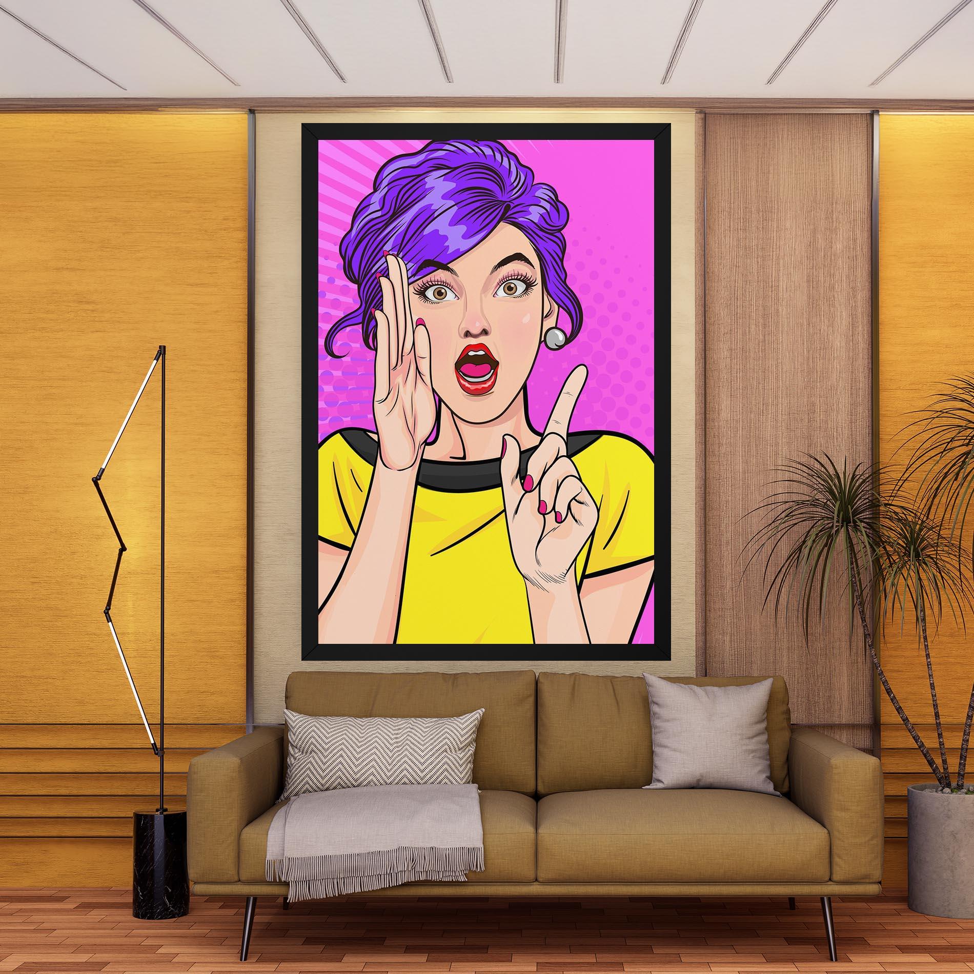 Vászonkép Surprised Pop Woman mockup 9