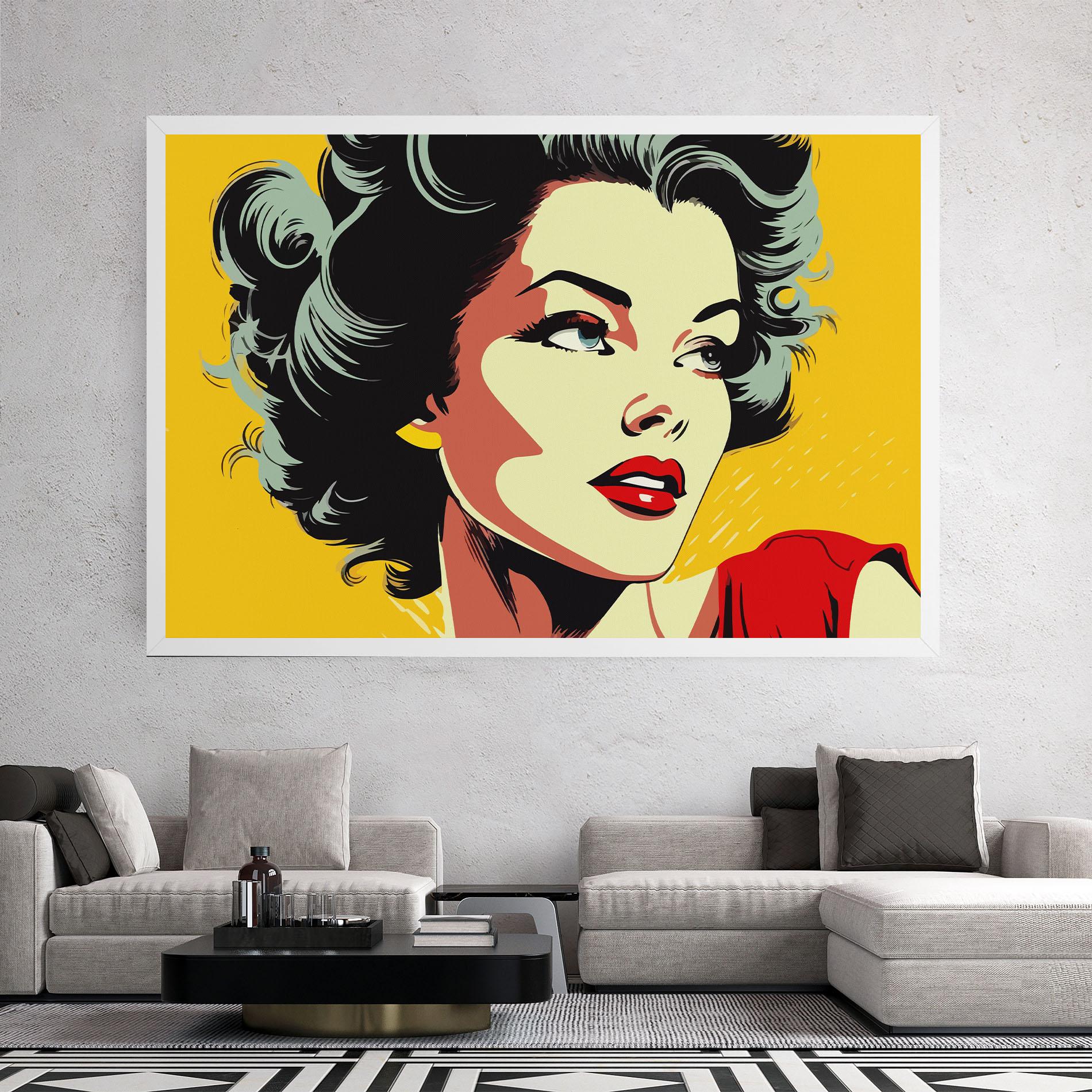 Vászonkép Pop Art Pretty Lady mockup 2