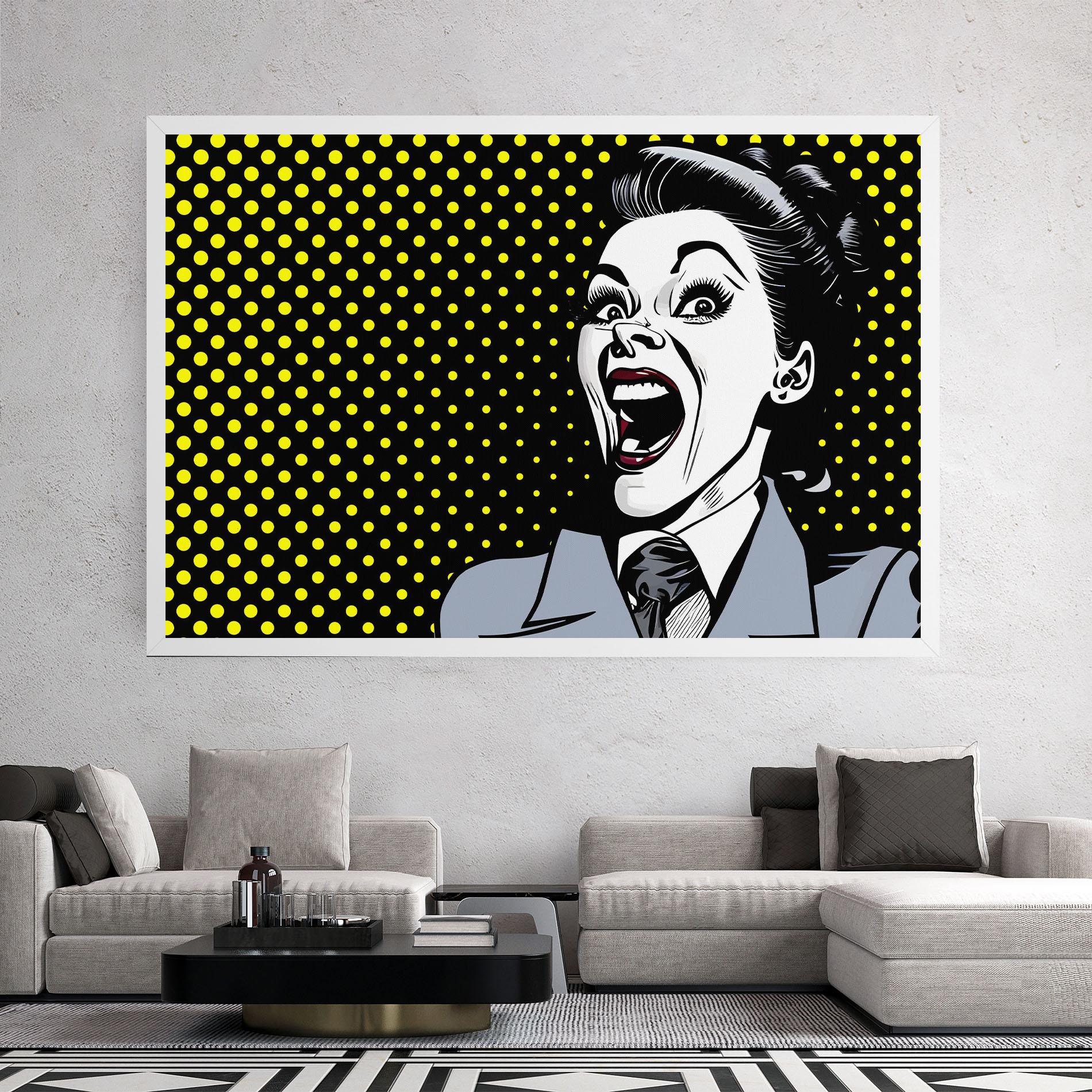 Vászonkép Screaming Pop Art mockup 2