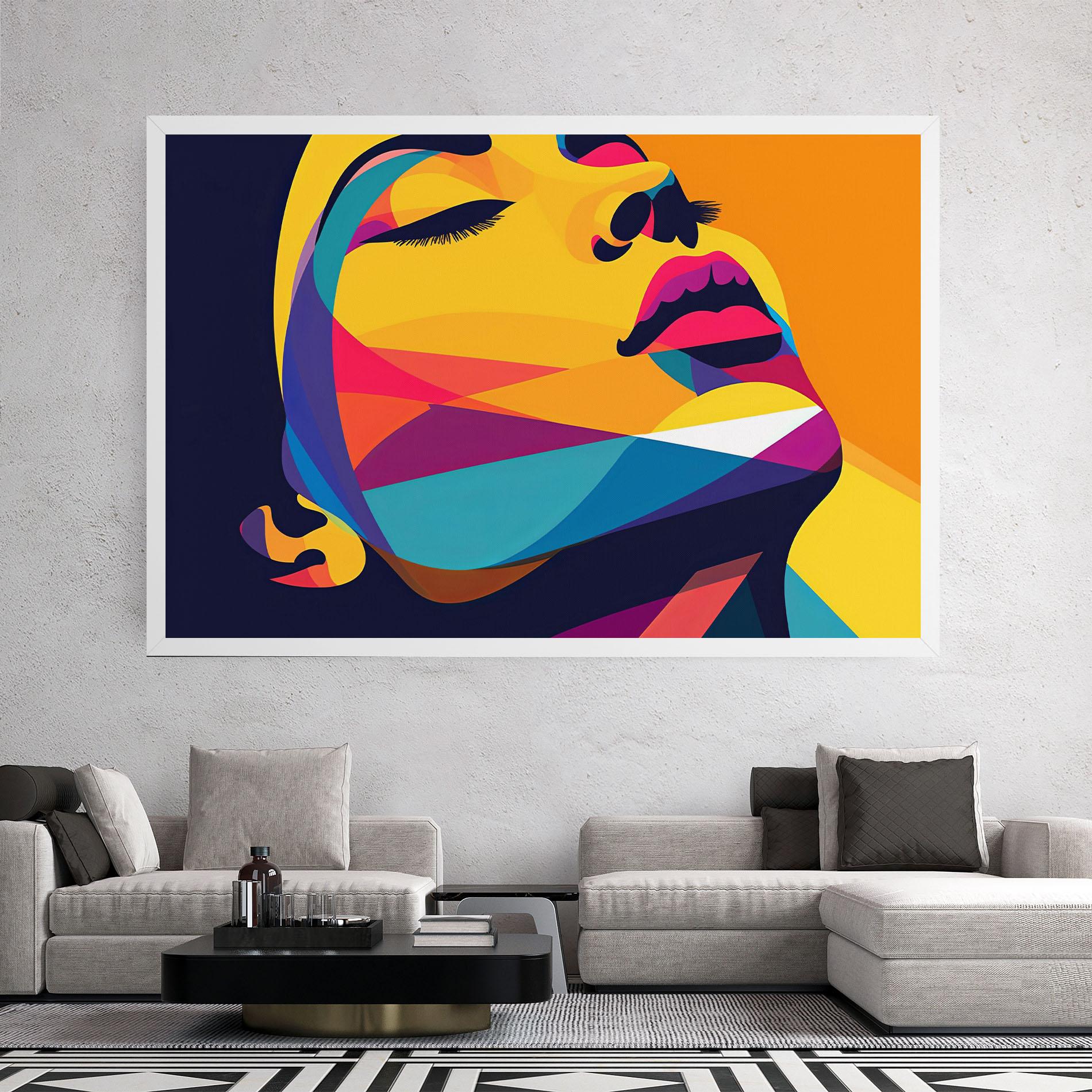 Vászonkép Yellow Pop Face mockup 2