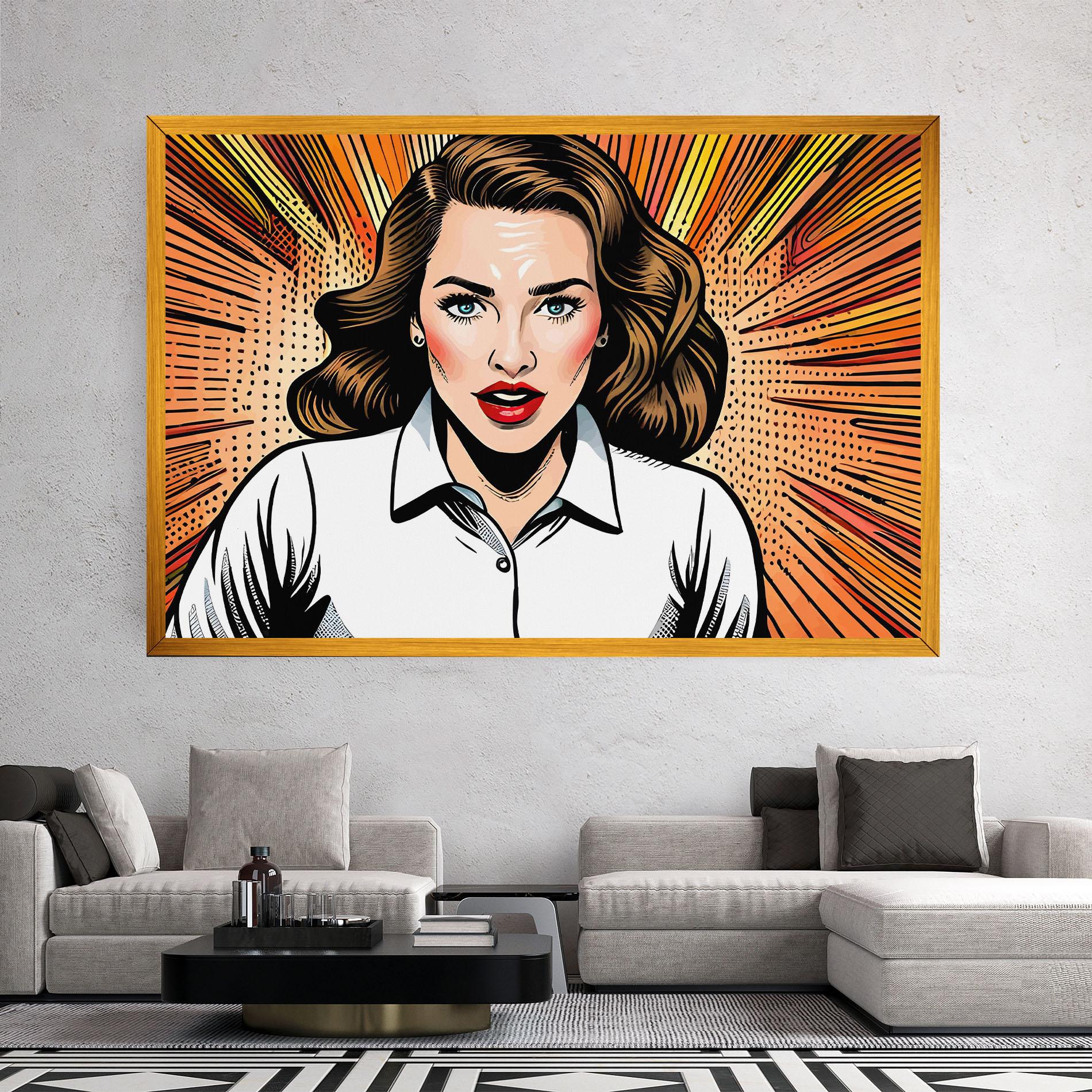 Vászonkép Blue Eye Pop Art mockup 2