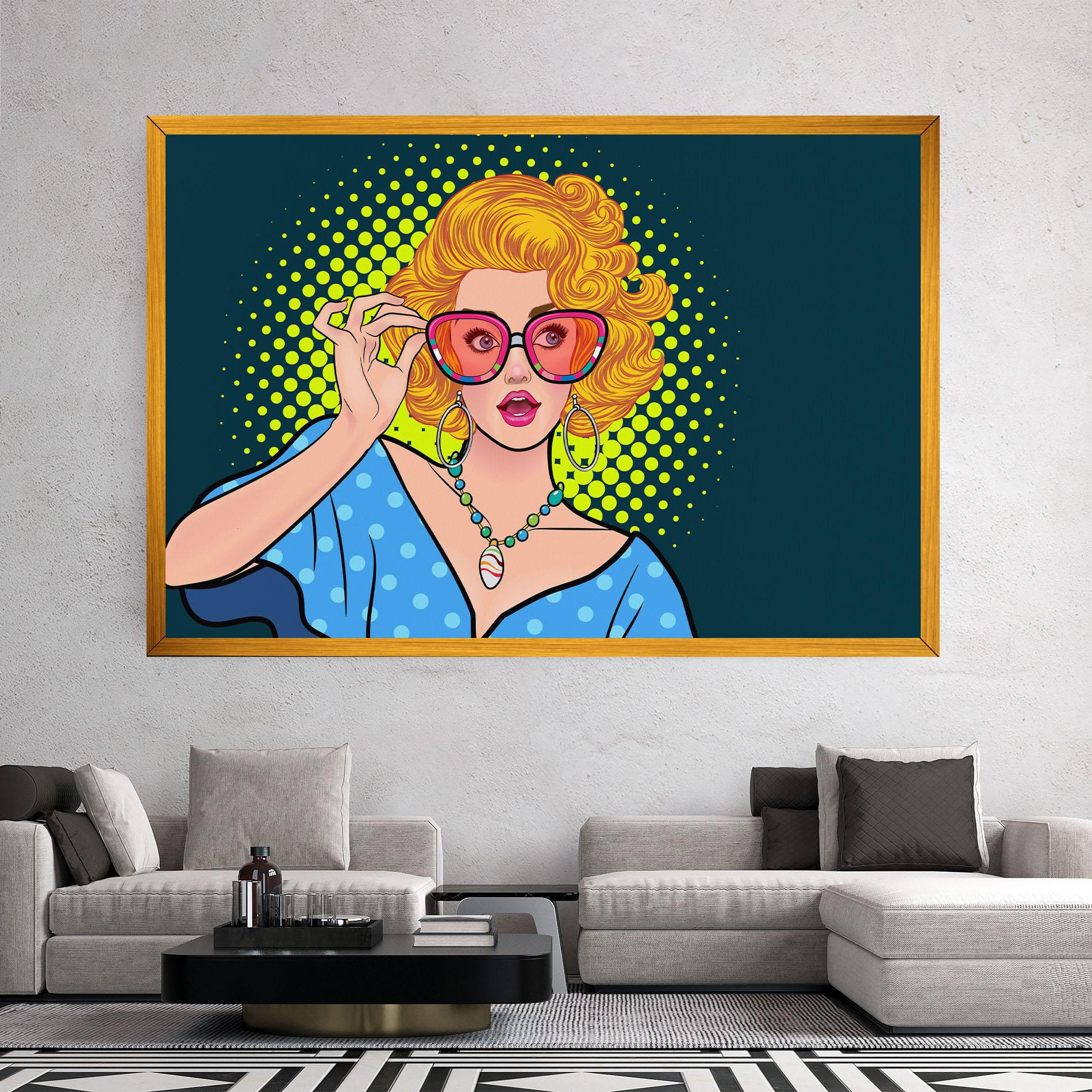 Vászonkép Pop Glasses Lady mockup 2