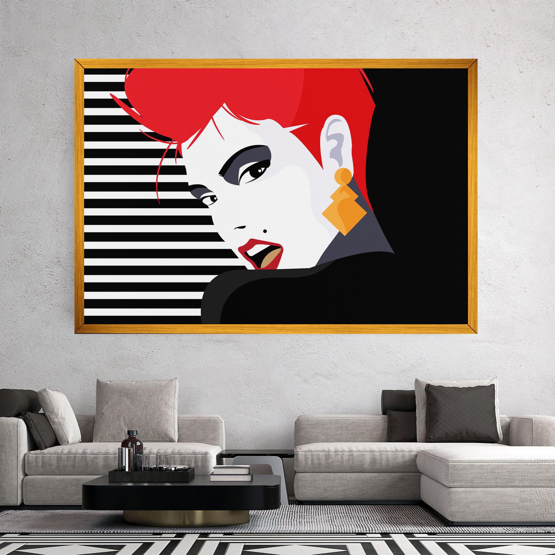 Vászonkép Red Pop Hair mockup 2