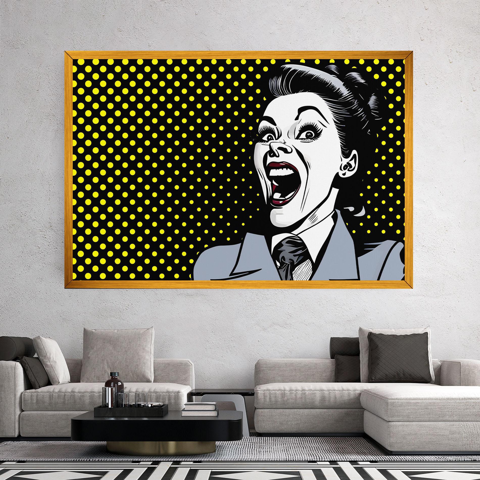 Vászonkép Screaming Pop Art mockup 2