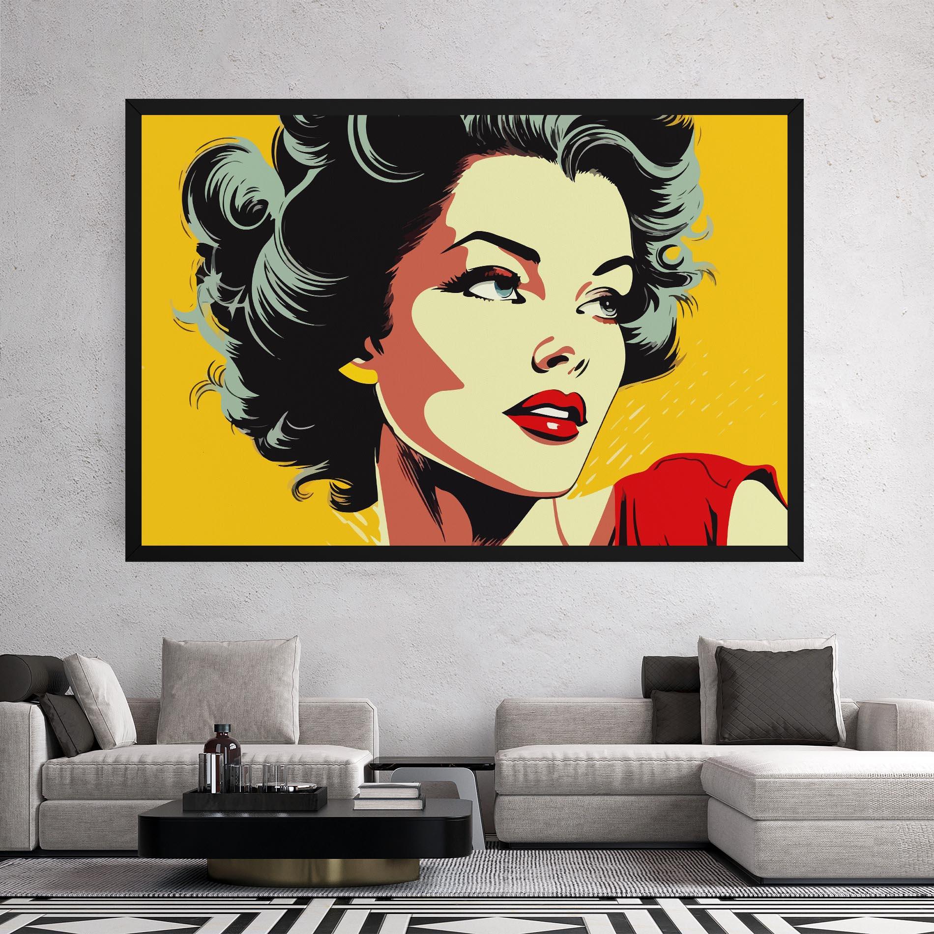 Vászonkép Pop Art Pretty Lady mockup 2