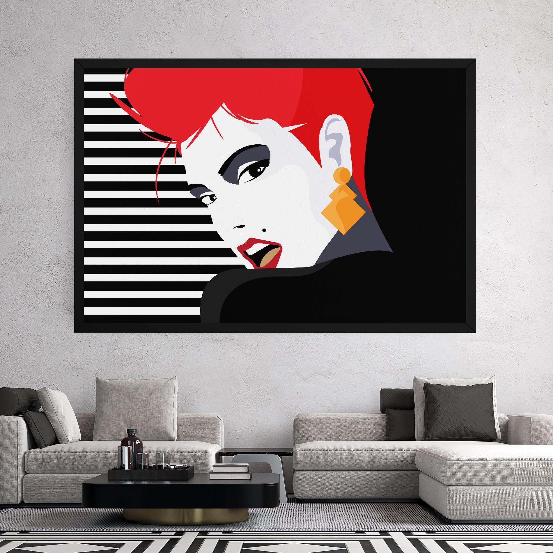 Vászonkép Red Pop Hair mockup 2