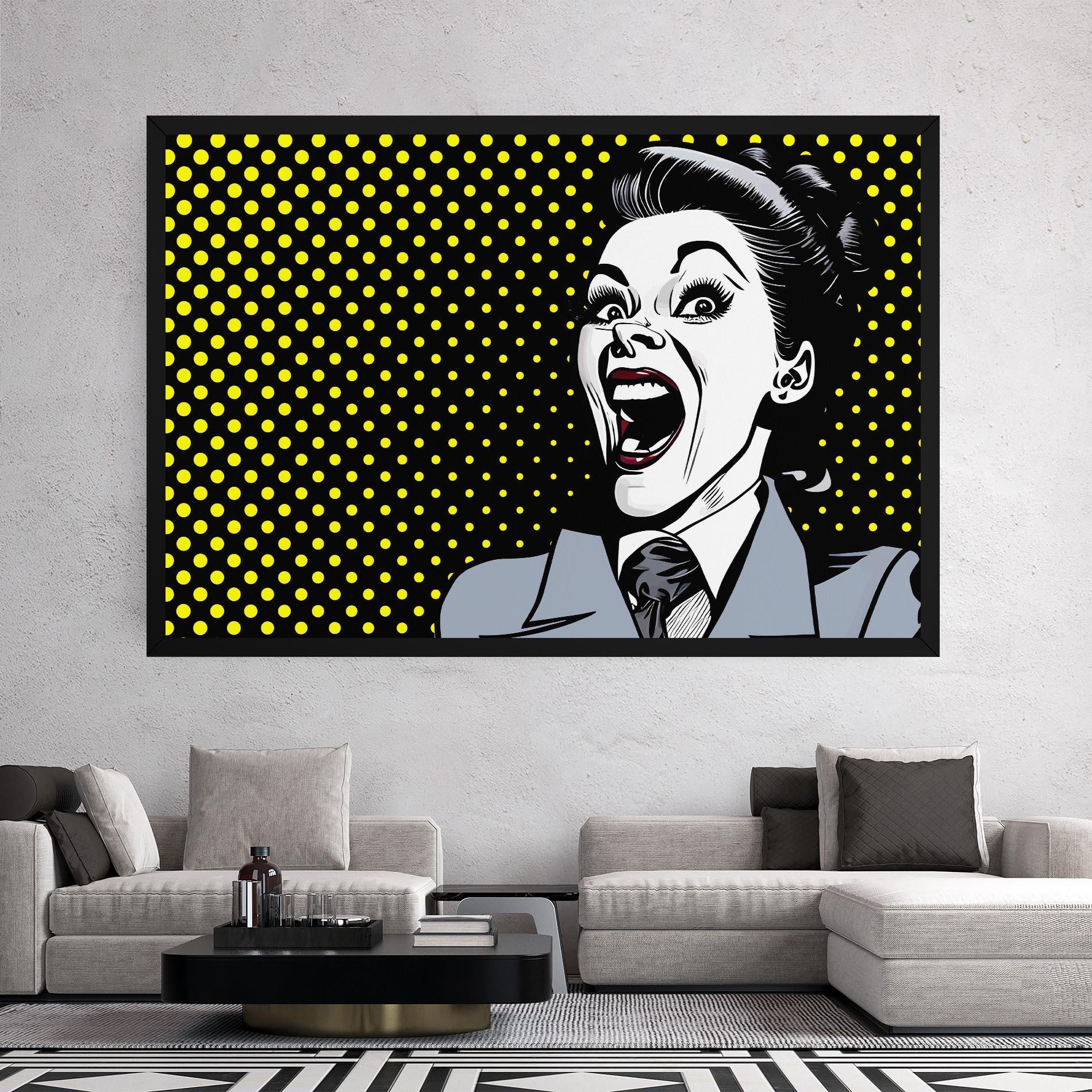 Vászonkép Screaming Pop Art mockup 2