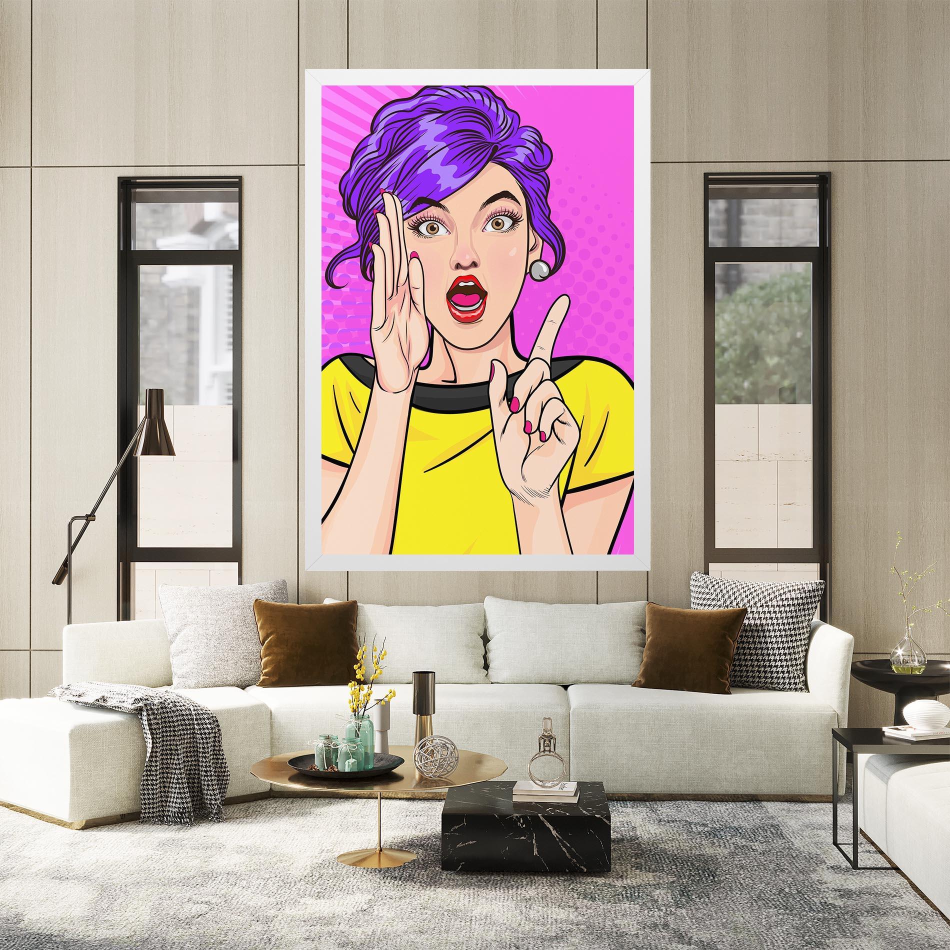Vászonkép Surprised Pop Woman mockup 2