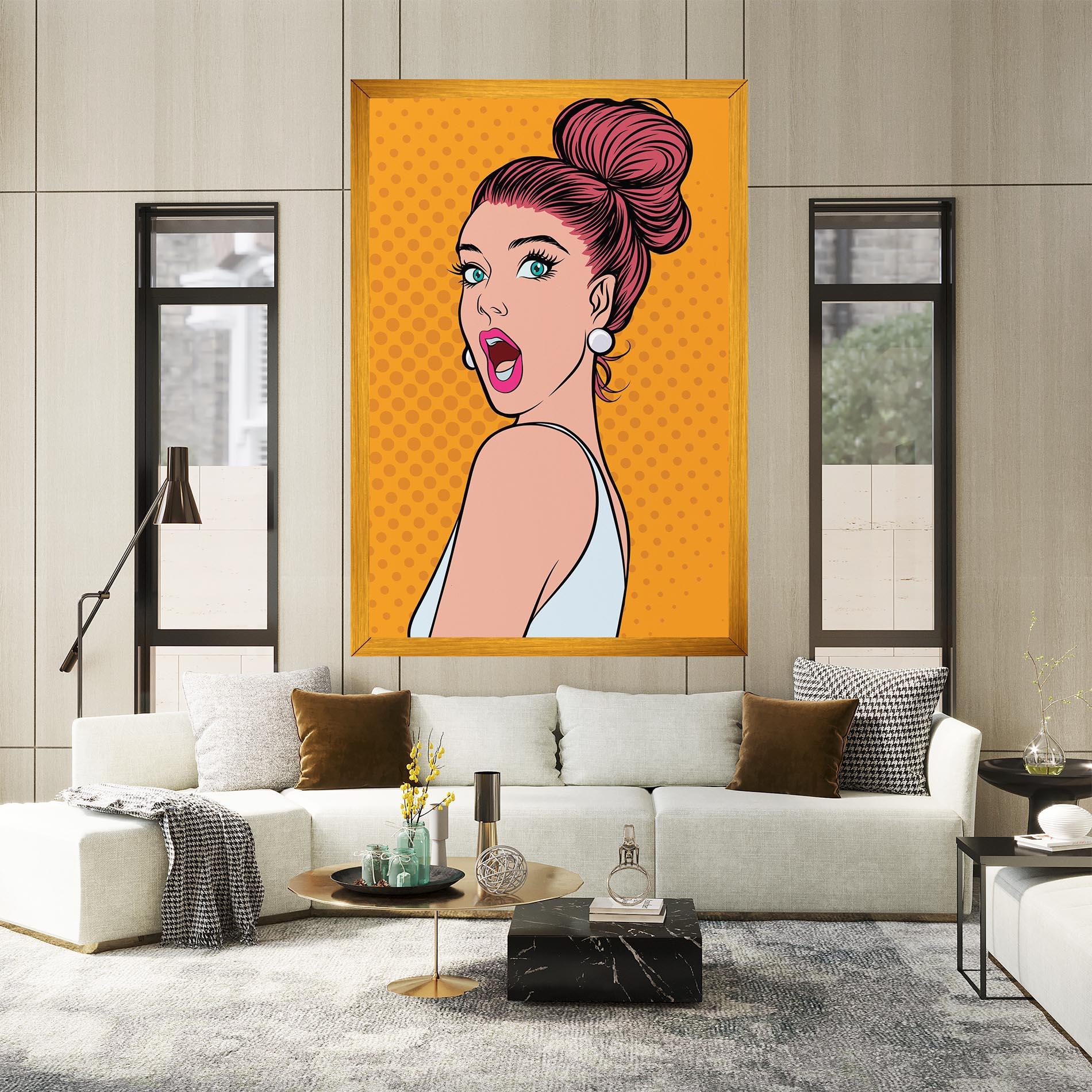 Vászonkép Pop Comic Lady mockup 2