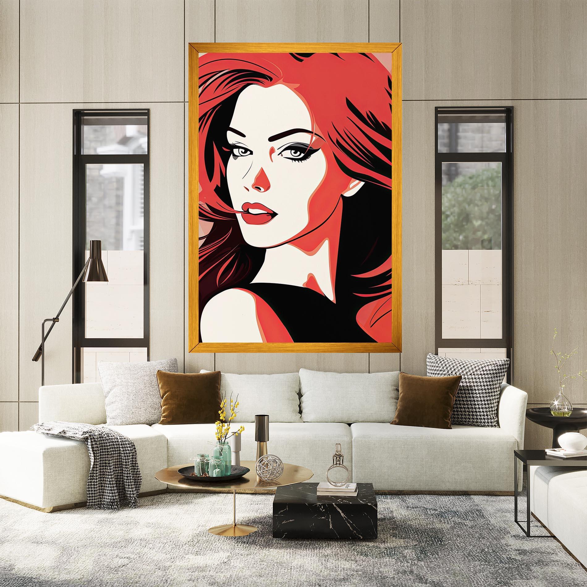 Vászonkép Red Hair Pop Art mockup 2