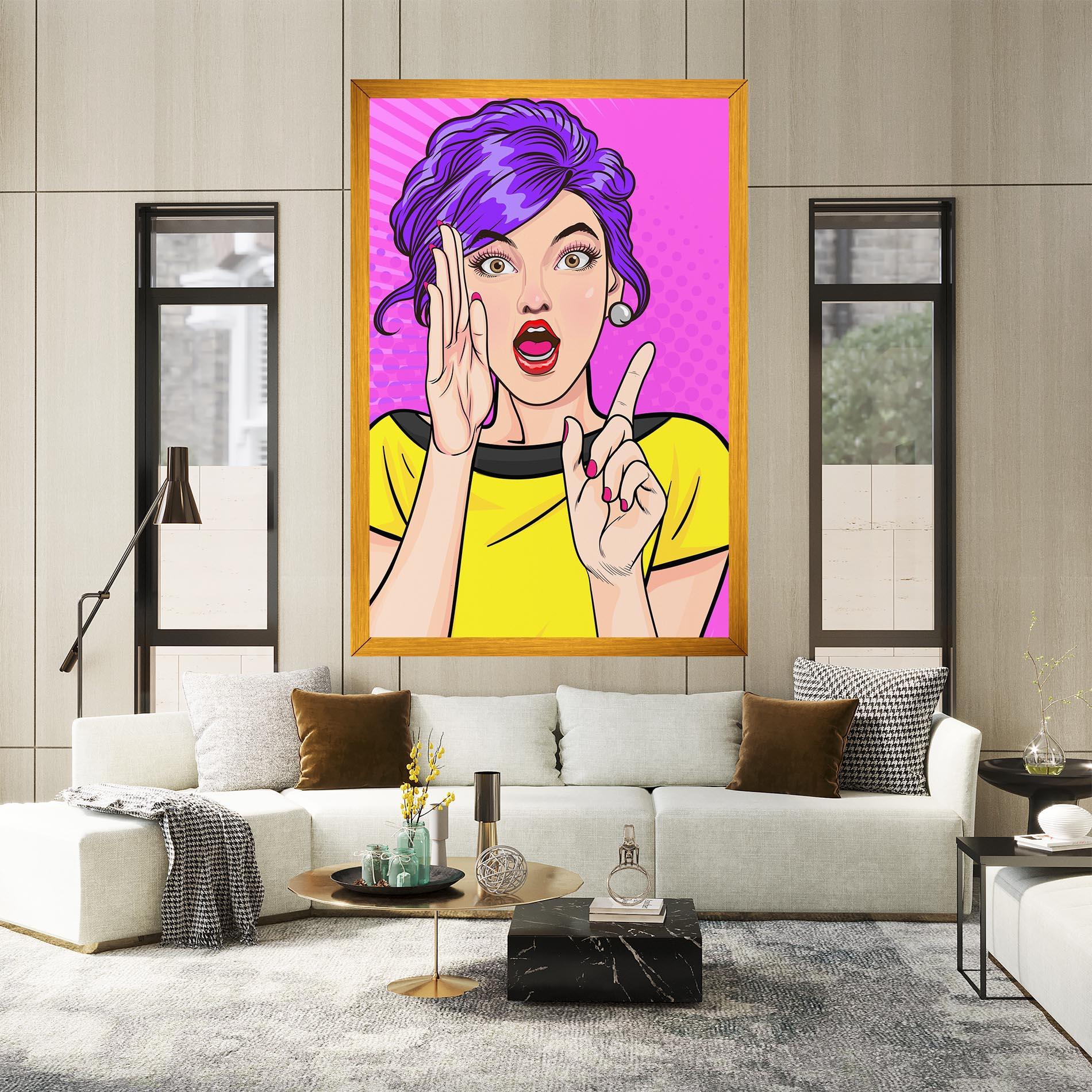 Vászonkép Surprised Pop Woman mockup 2