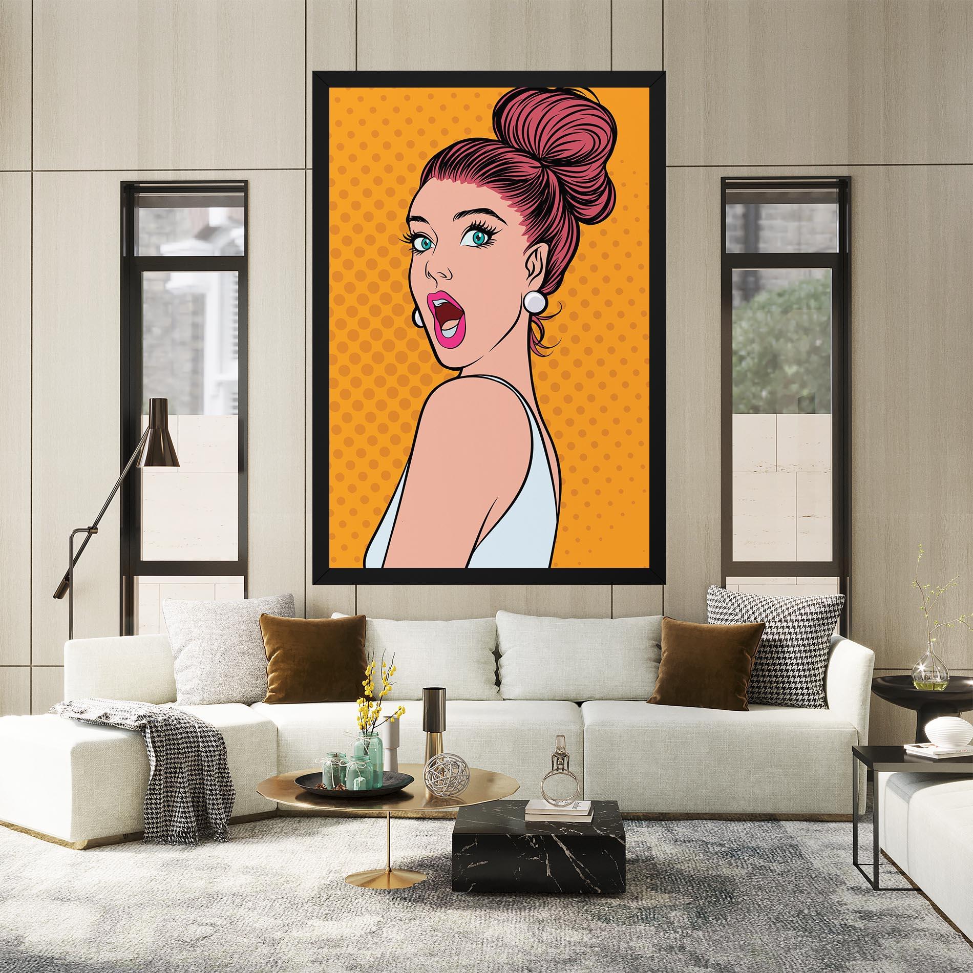 Vászonkép Pop Comic Lady mockup 2