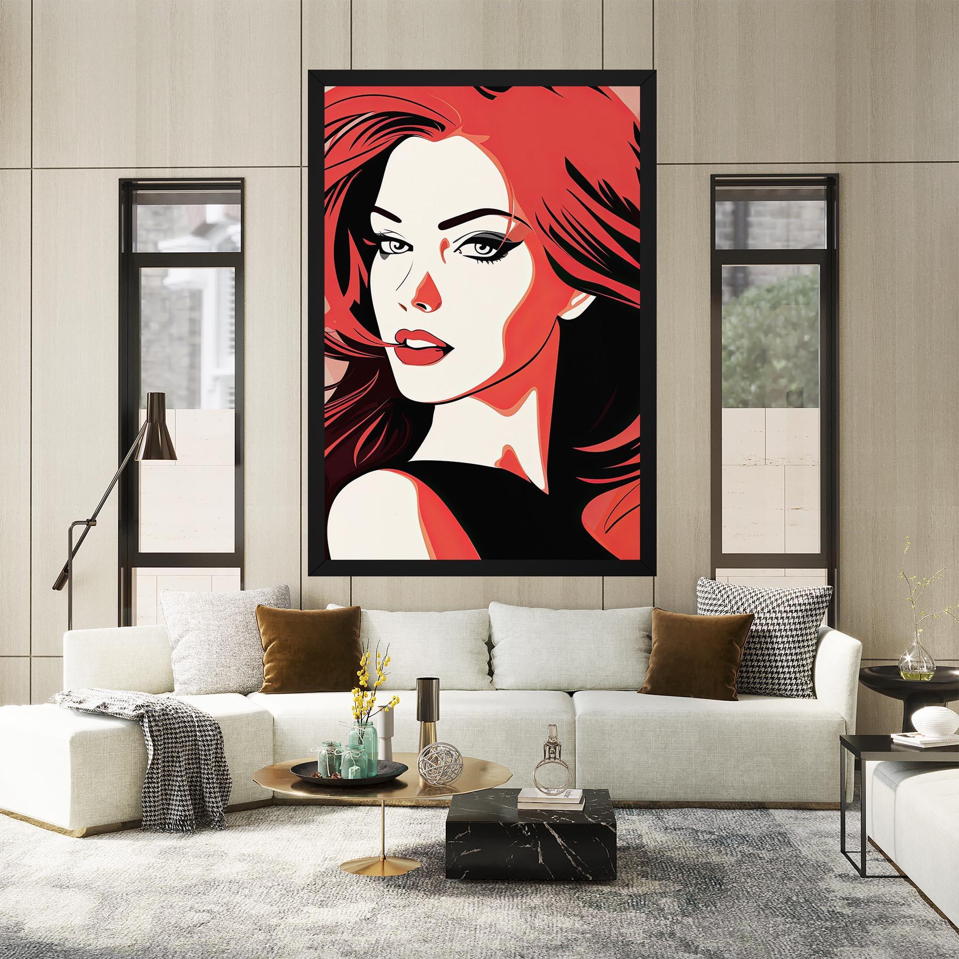 Vászonkép Red Hair Pop Art mockup 2