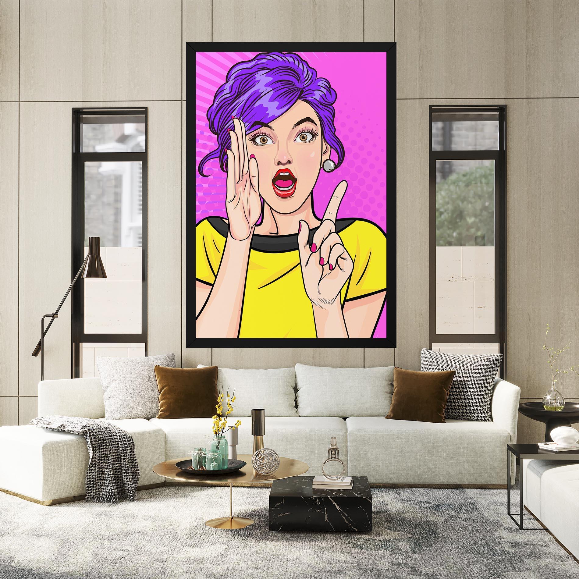 Vászonkép Surprised Pop Woman mockup 2