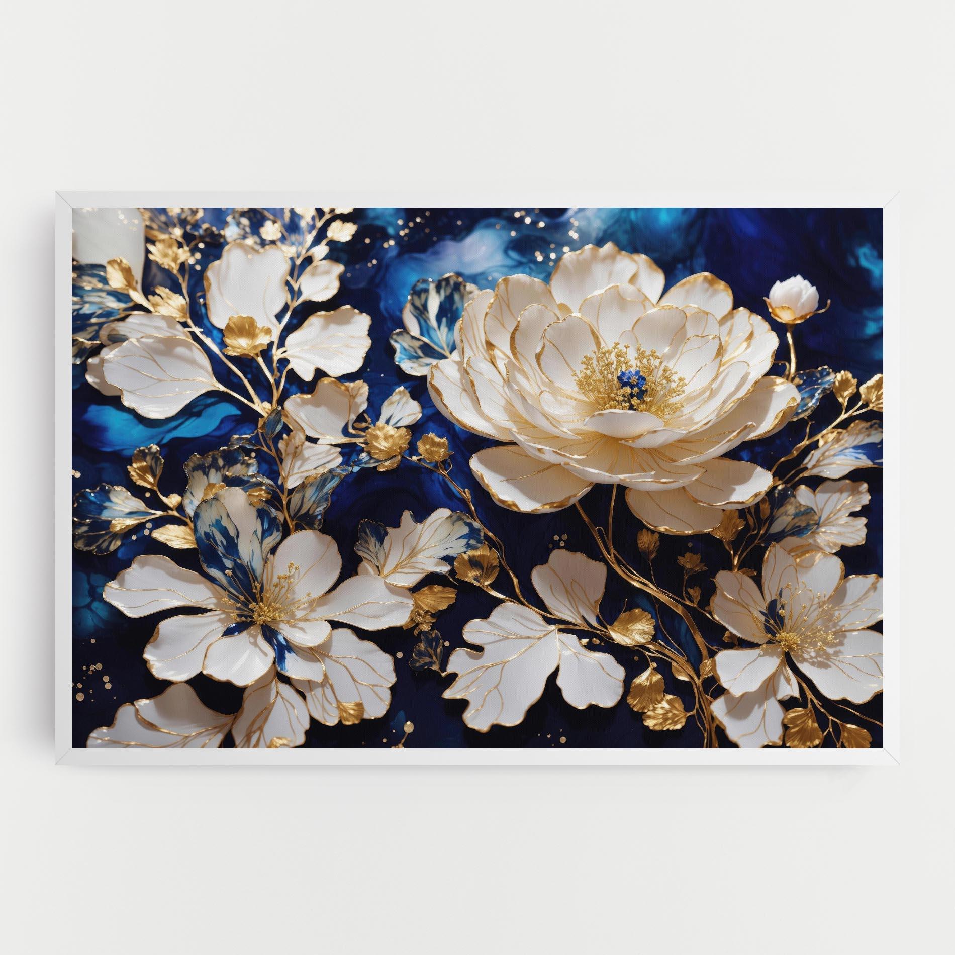 Vászonkép Beautiful Golden White Rose mockup 0