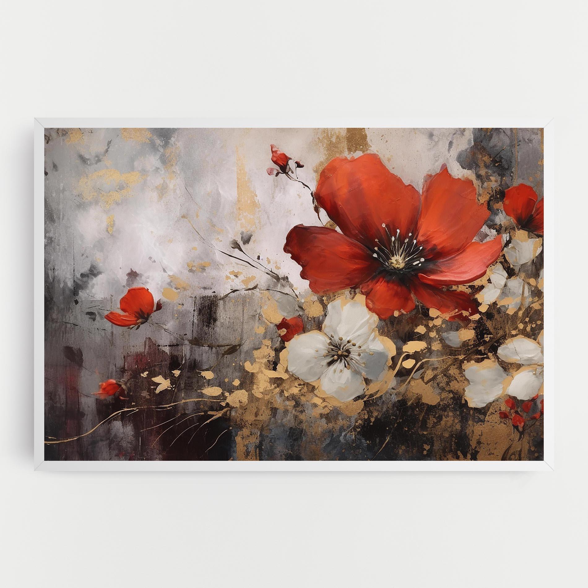 Vászonkép Red Poppy Painting mockup 0