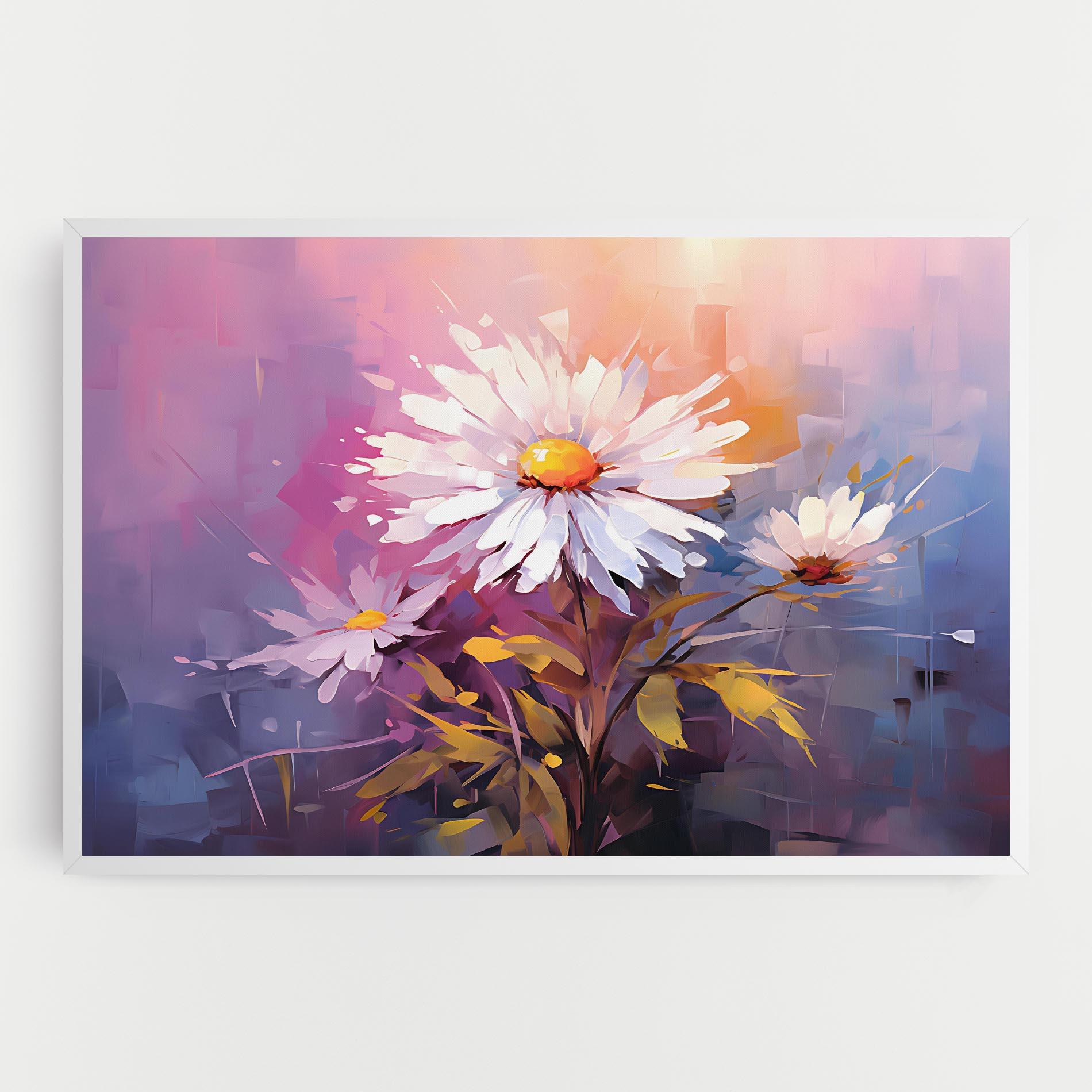 Vászonkép White Flower On Purple mockup 0