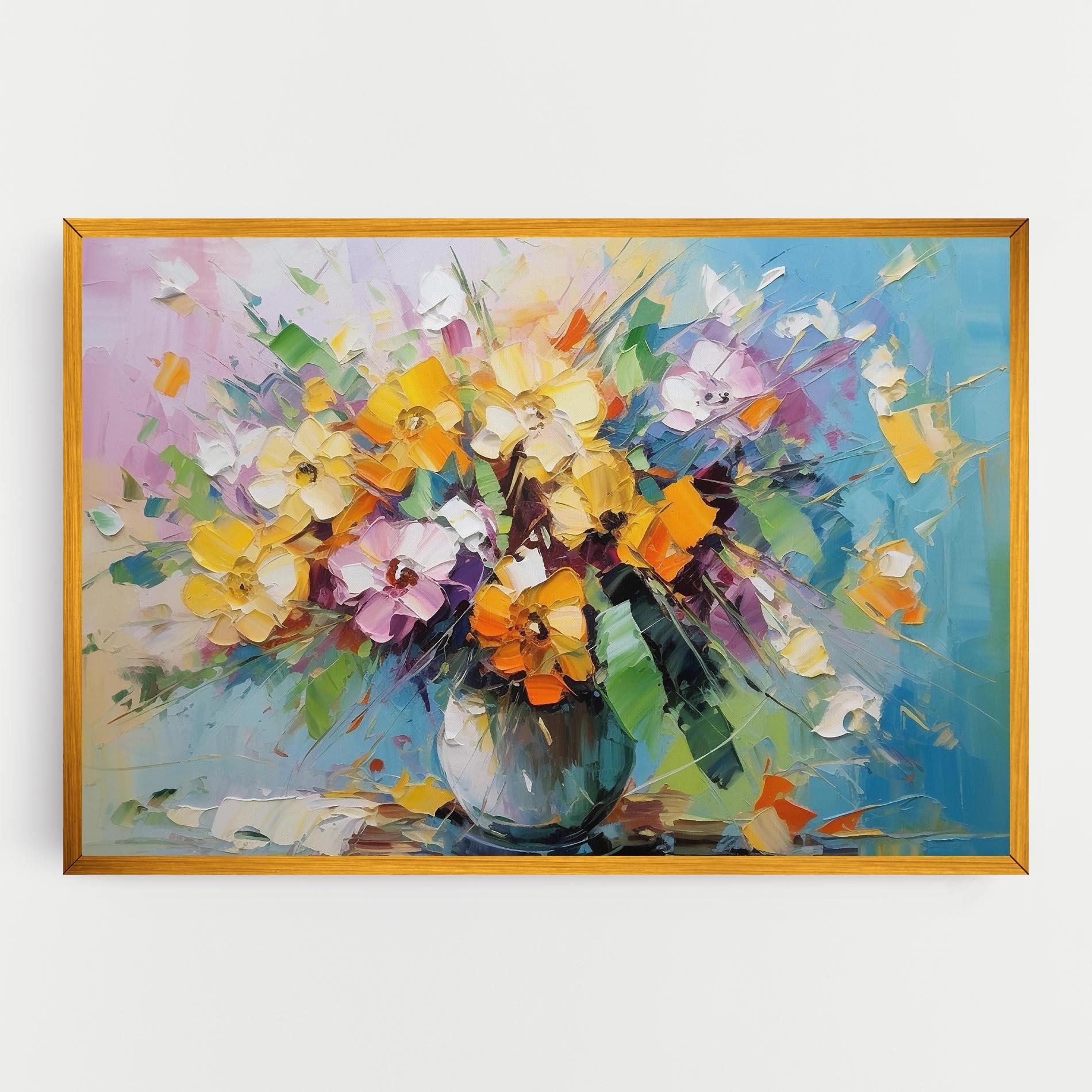 Vászonkép Colorfull Flowers Painting mockup 0