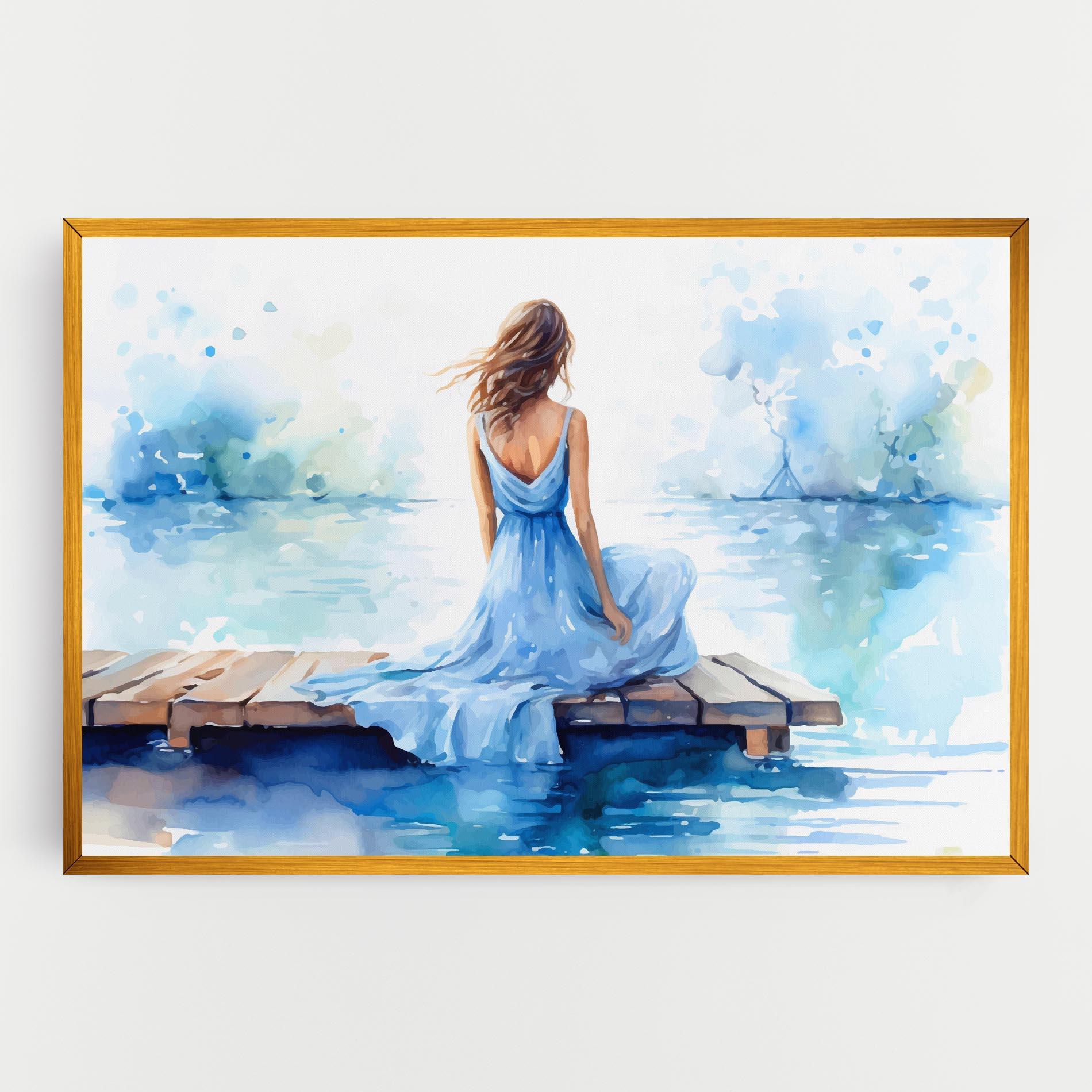 Vászonkép Lake Blue Woman mockup 0