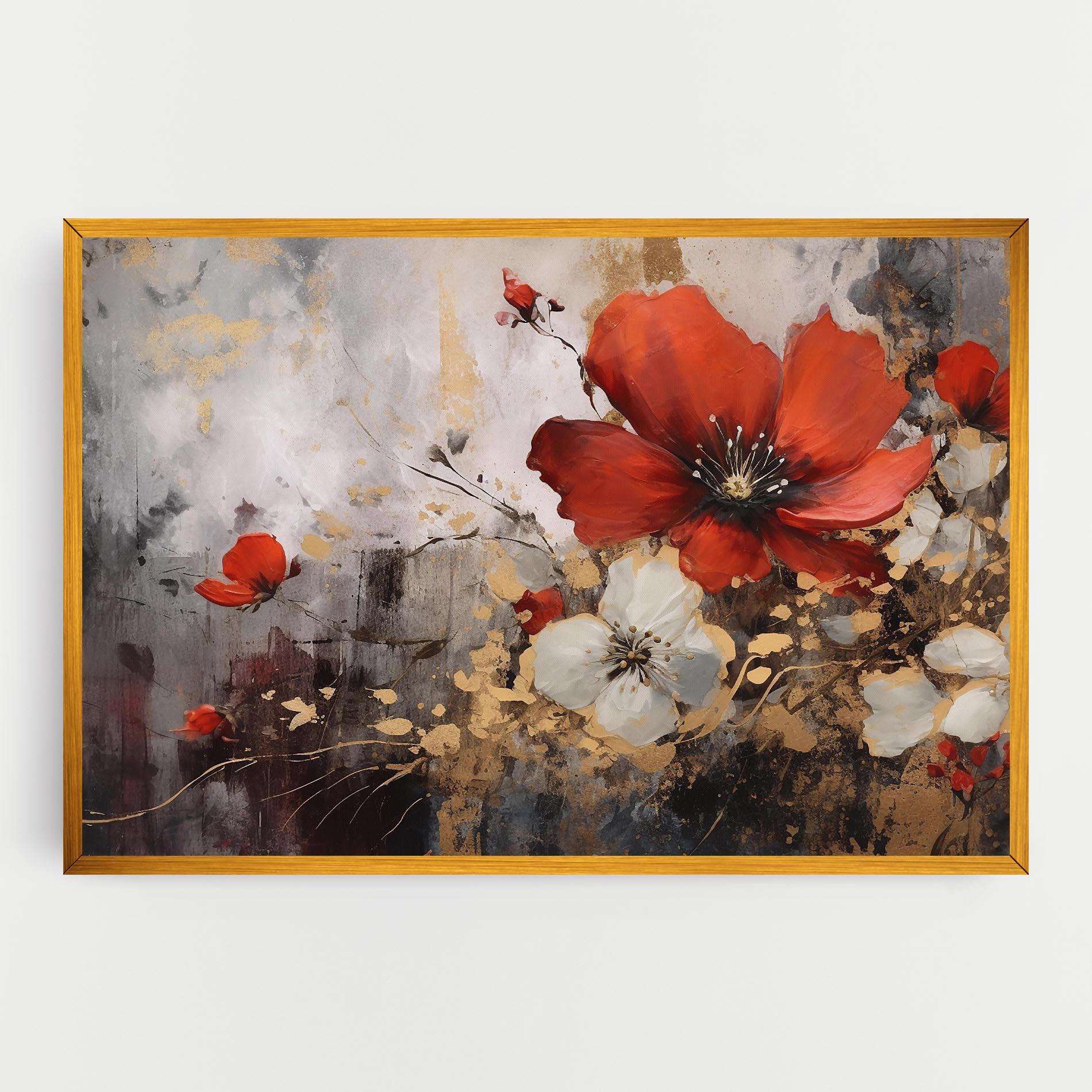Vászonkép Red Poppy Painting mockup 0