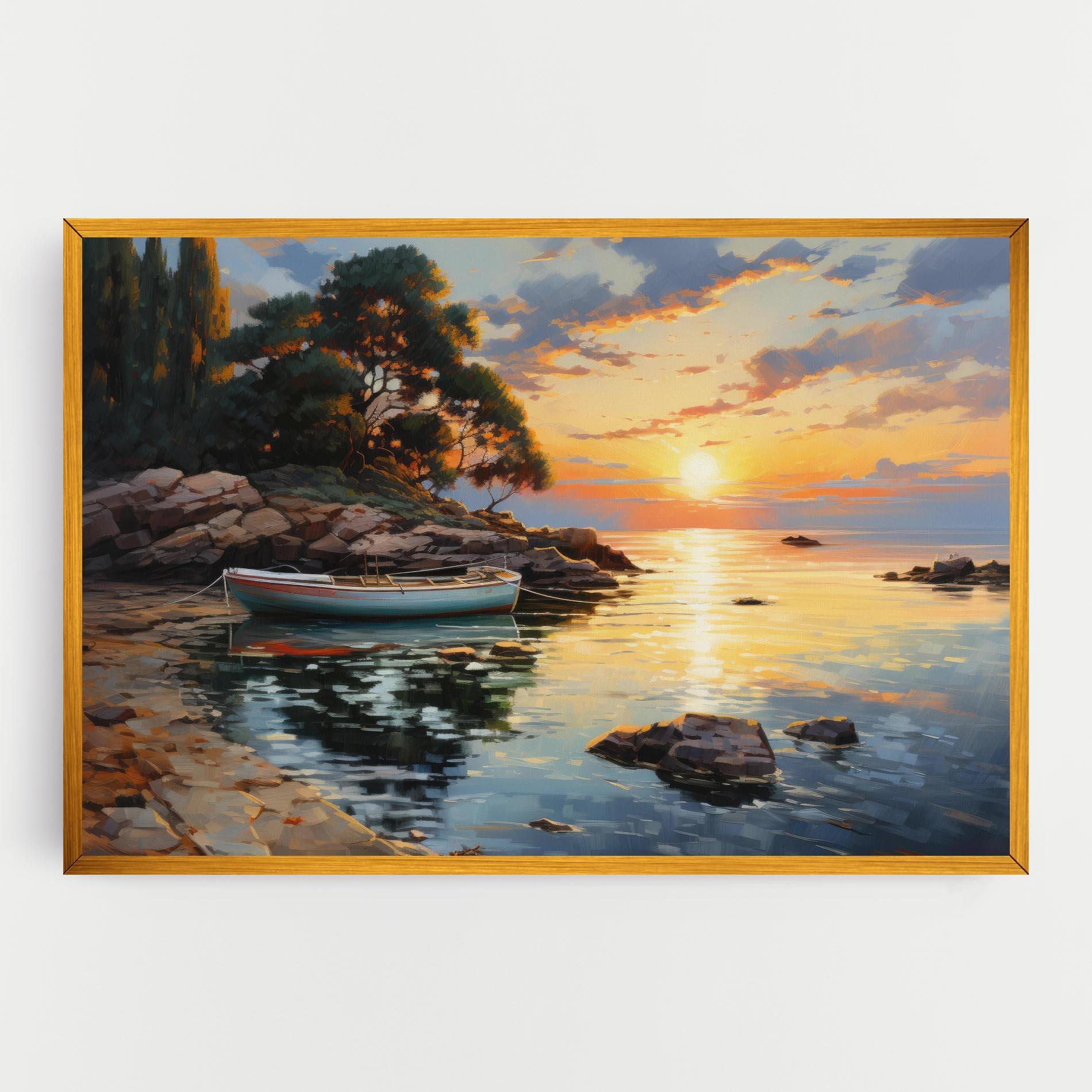 Vászonkép Sunset Sea Art mockup 0