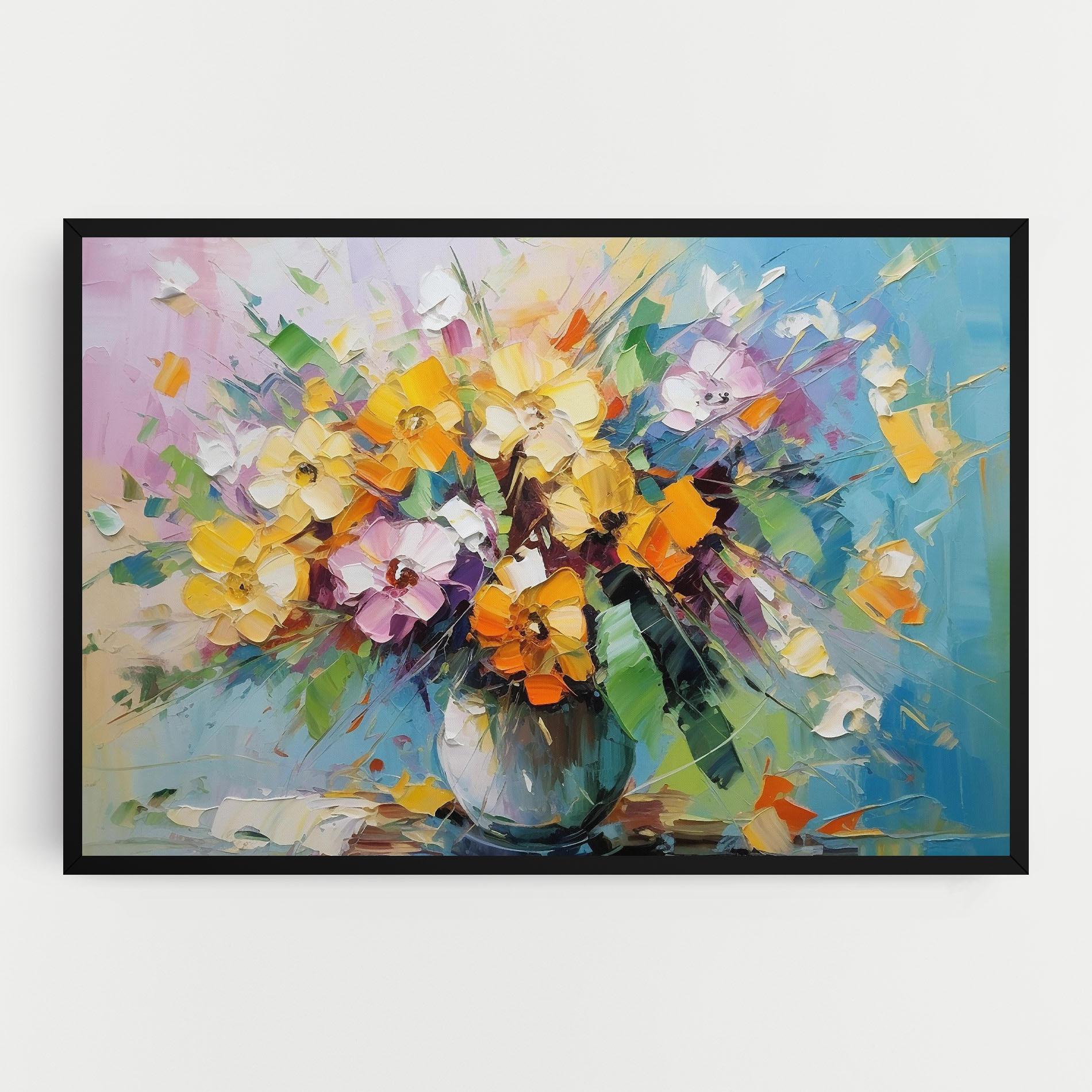 Vászonkép Colorfull Flowers Painting mockup 0