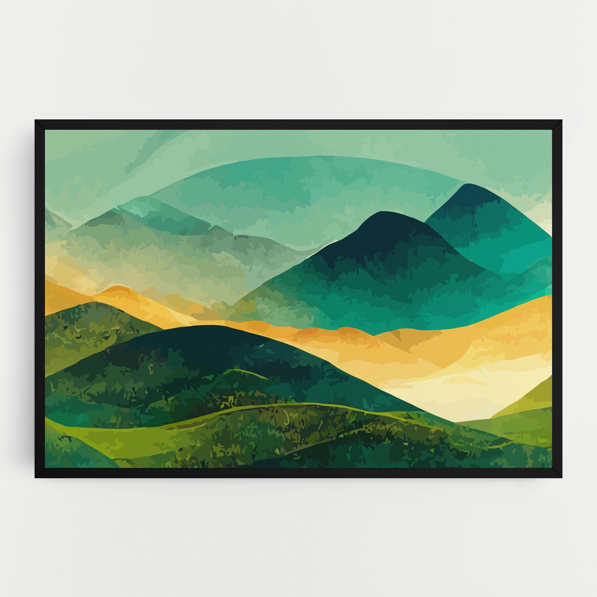 Vászonkép Green Art Mountain mockup 0