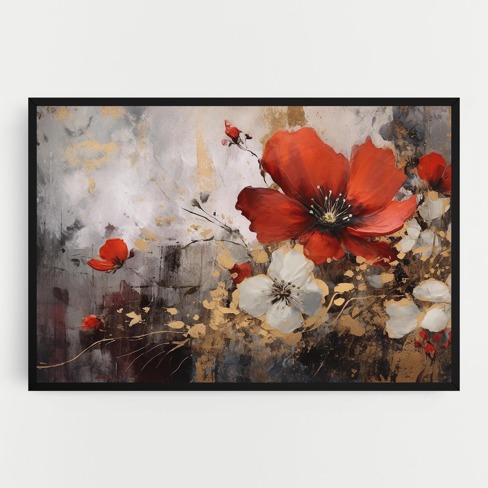 Vászonkép Red Poppy Painting mockup 0