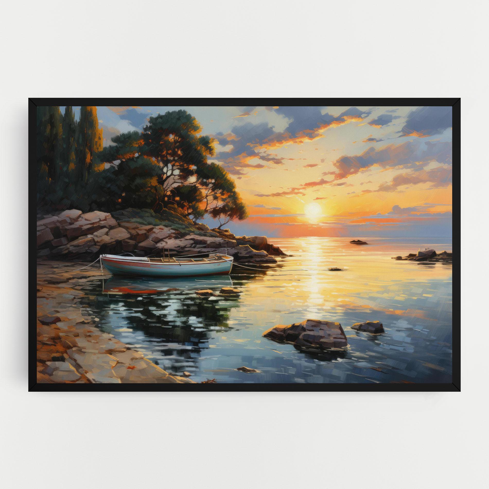 Vászonkép Sunset Sea Art mockup 0
