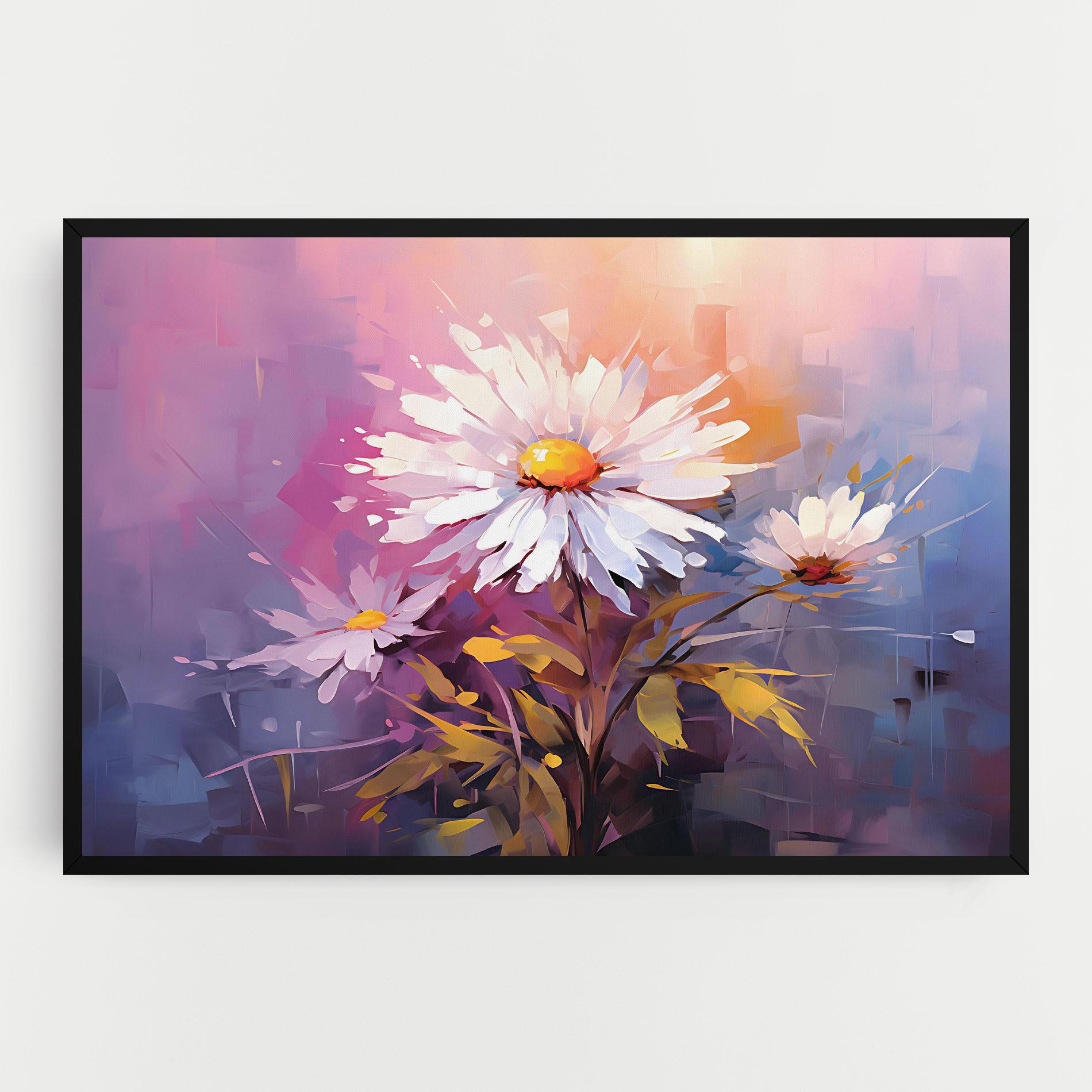 Vászonkép White Flower On Purple mockup 0