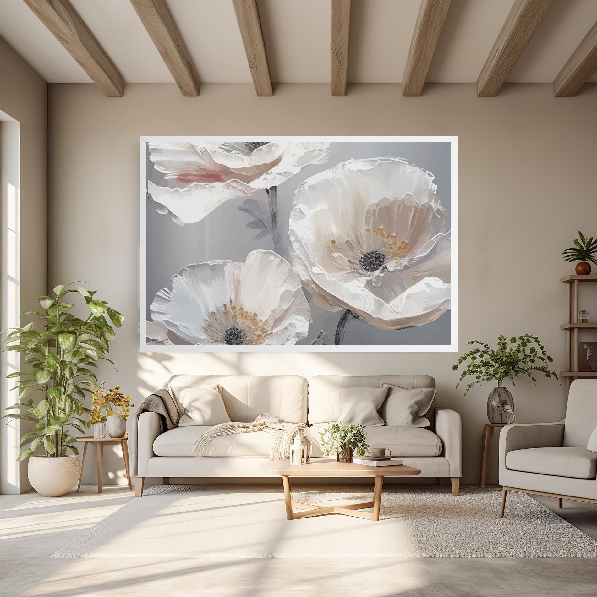 Vászonkép Cream Mix Flower mockup 6