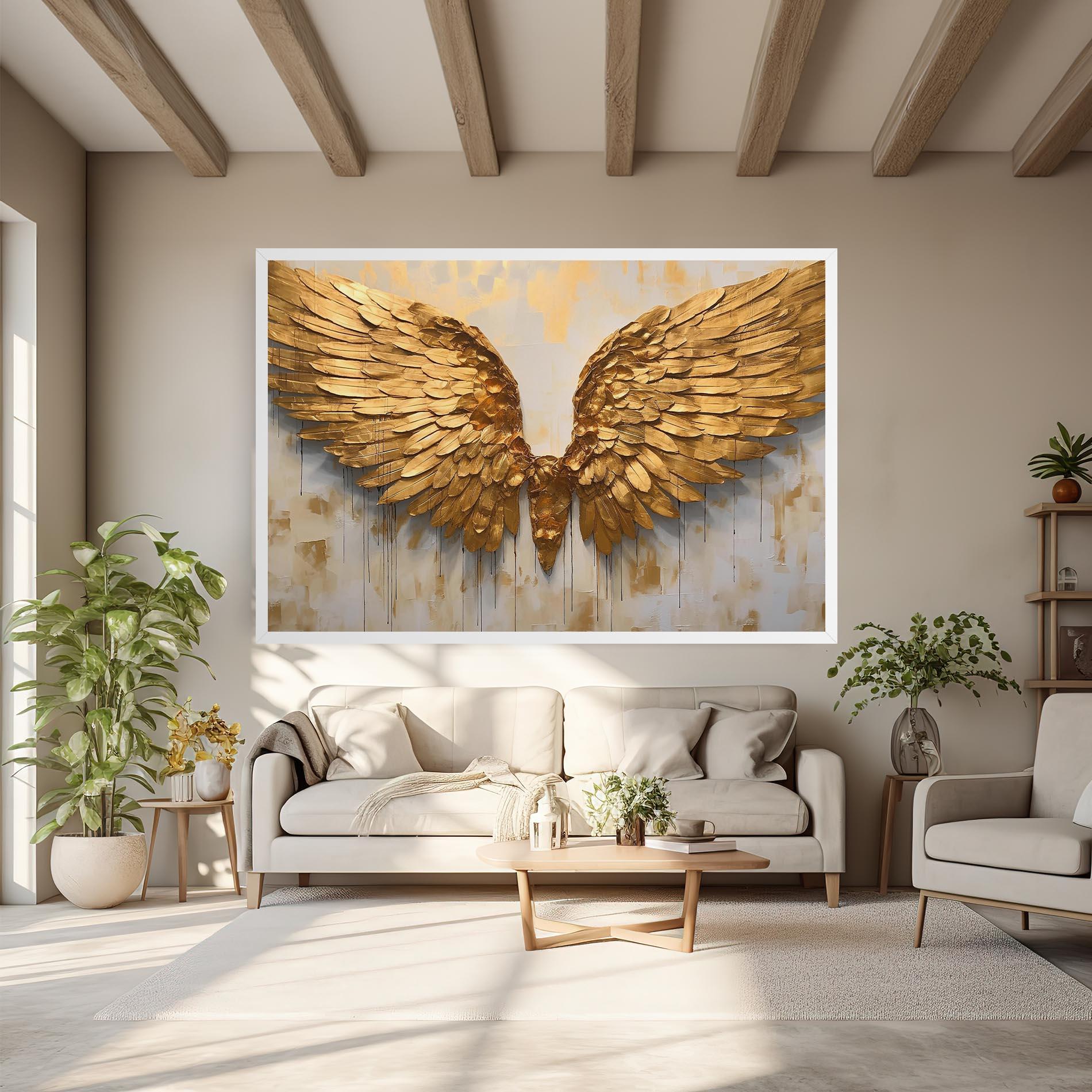 Vászonkép Golden Wings Art mockup 6