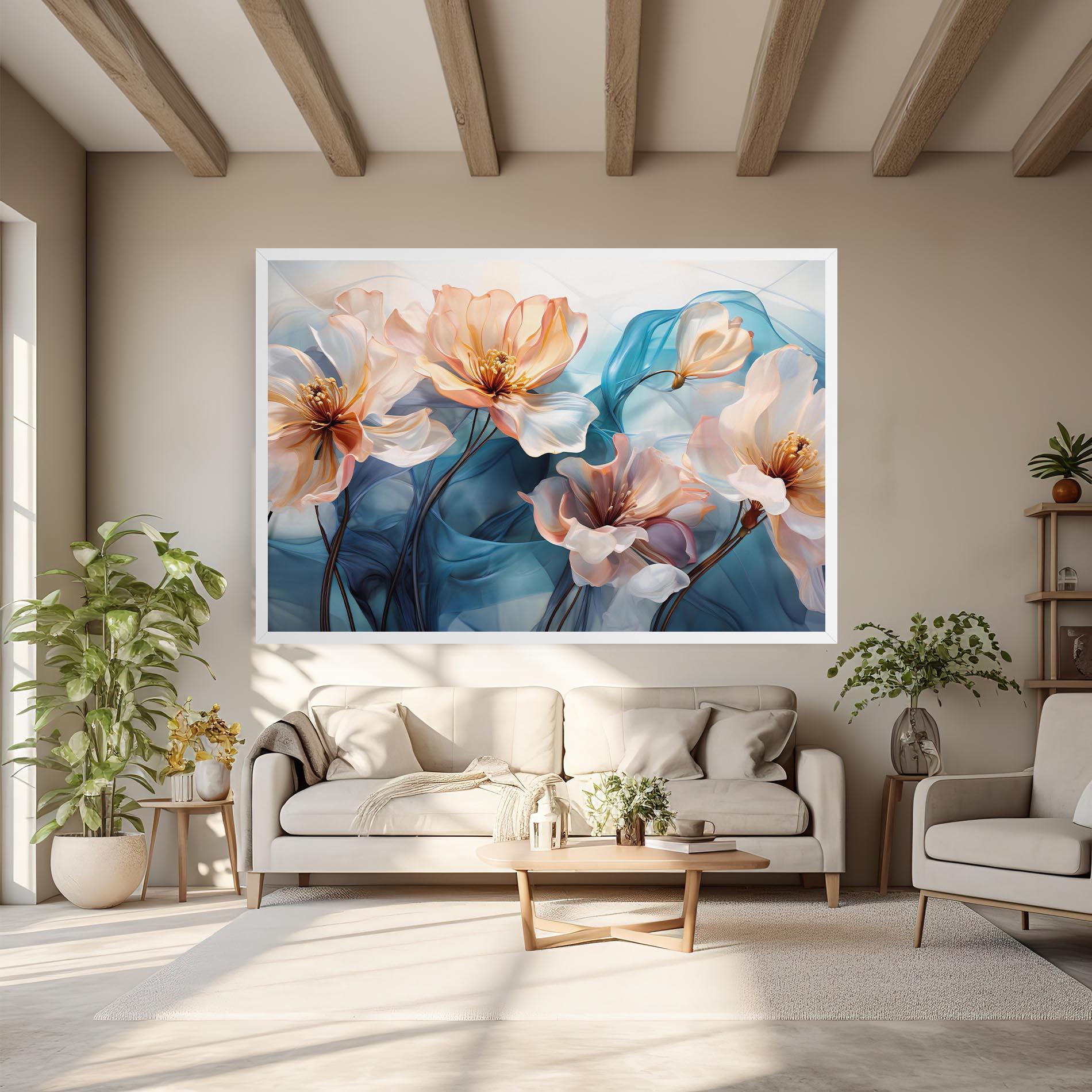 Vászonkép Pink Flowers Floating mockup 6