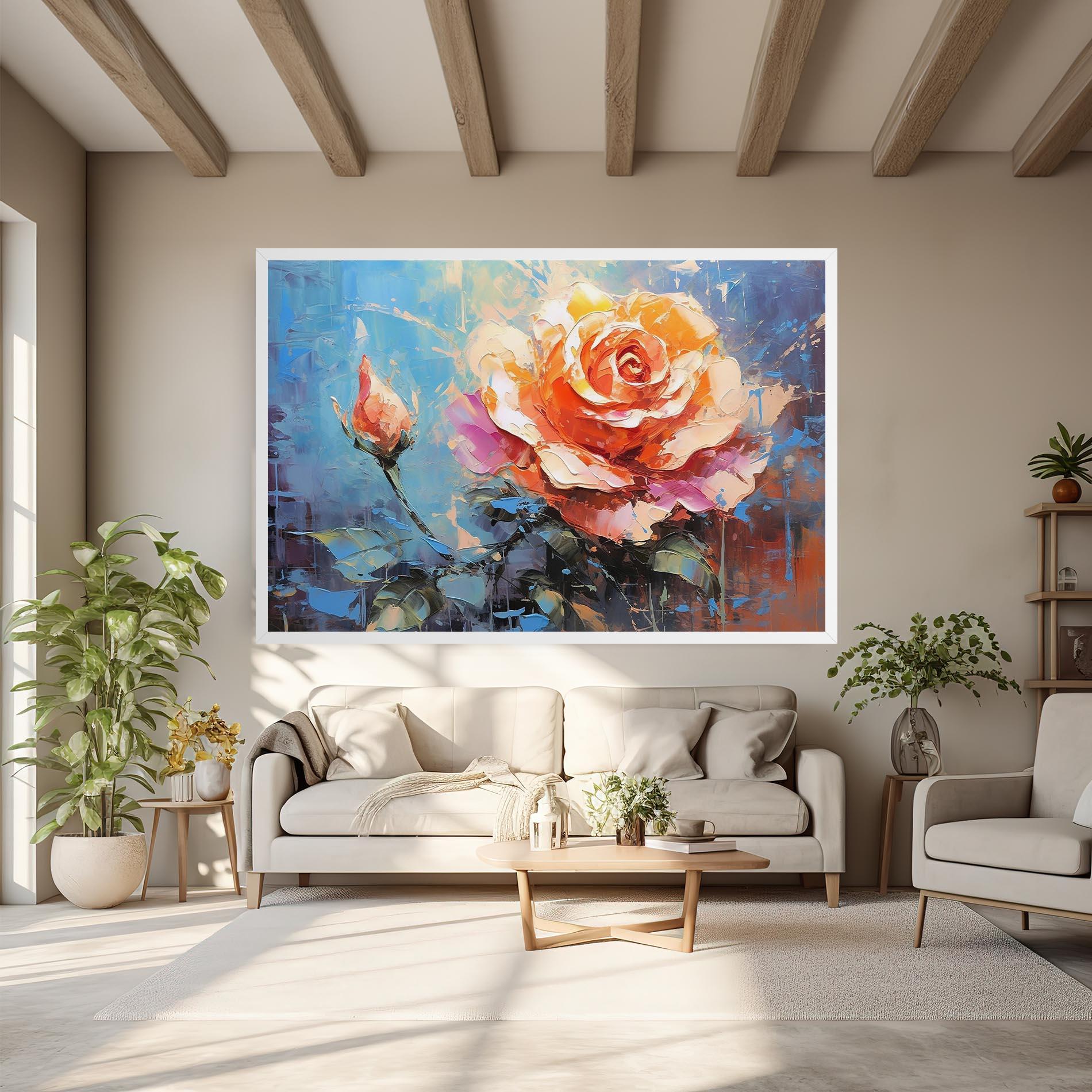 Vászonkép Pretty Pink Rose Art mockup 6