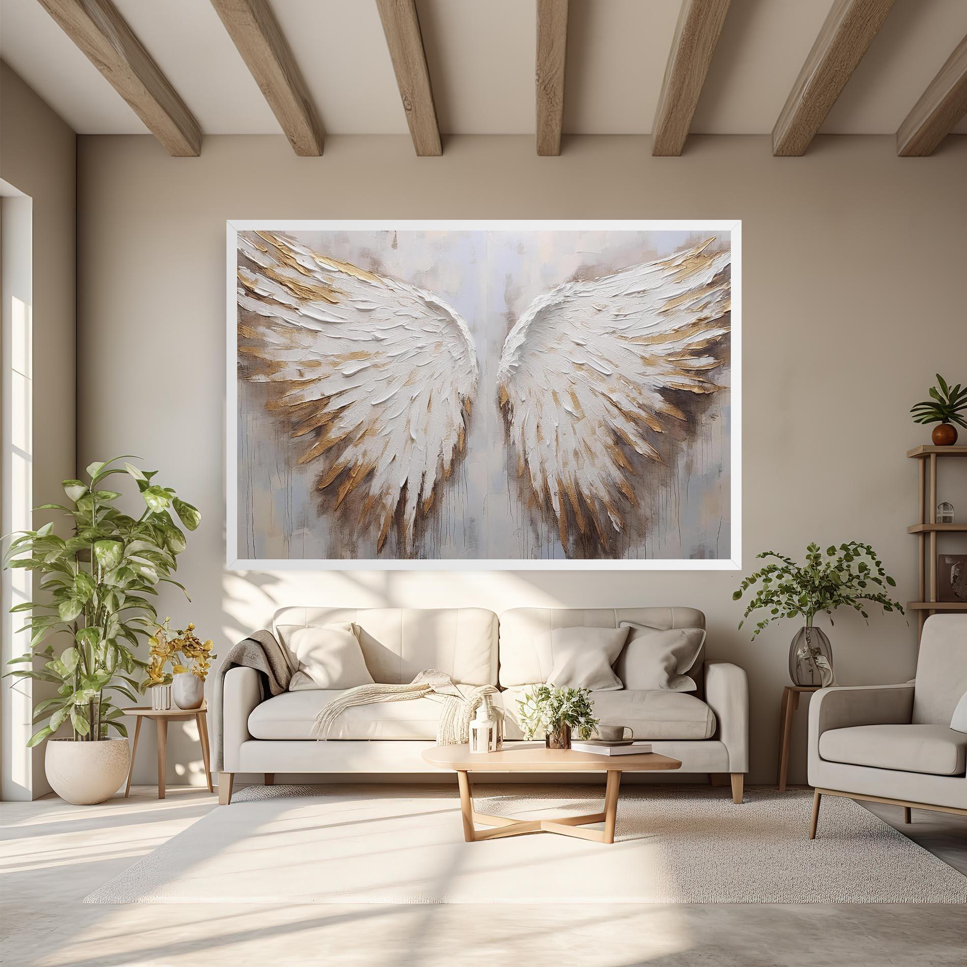 Vászonkép White Angel Wings mockup 6