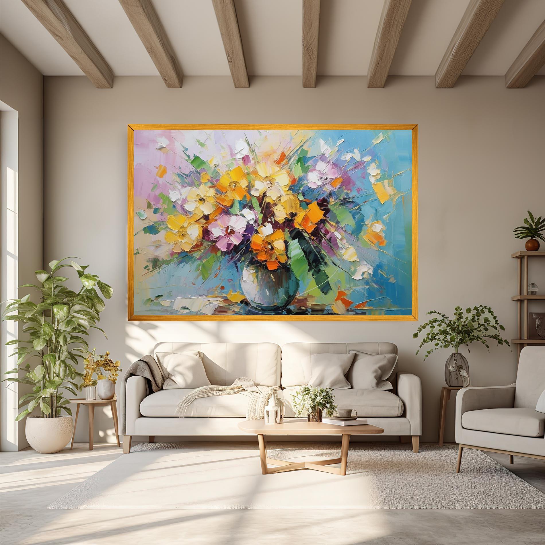 Vászonkép Colorfull Flowers Painting mockup 6