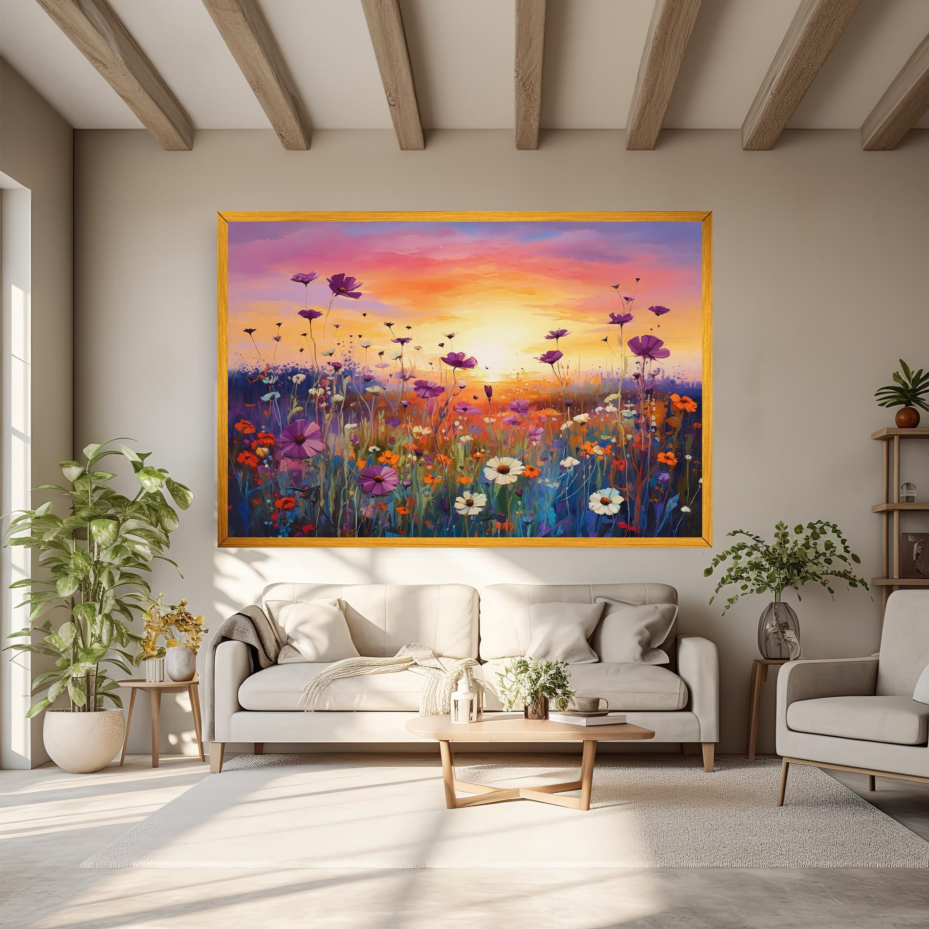 Vászonkép Dreamy Field Flowers mockup 6