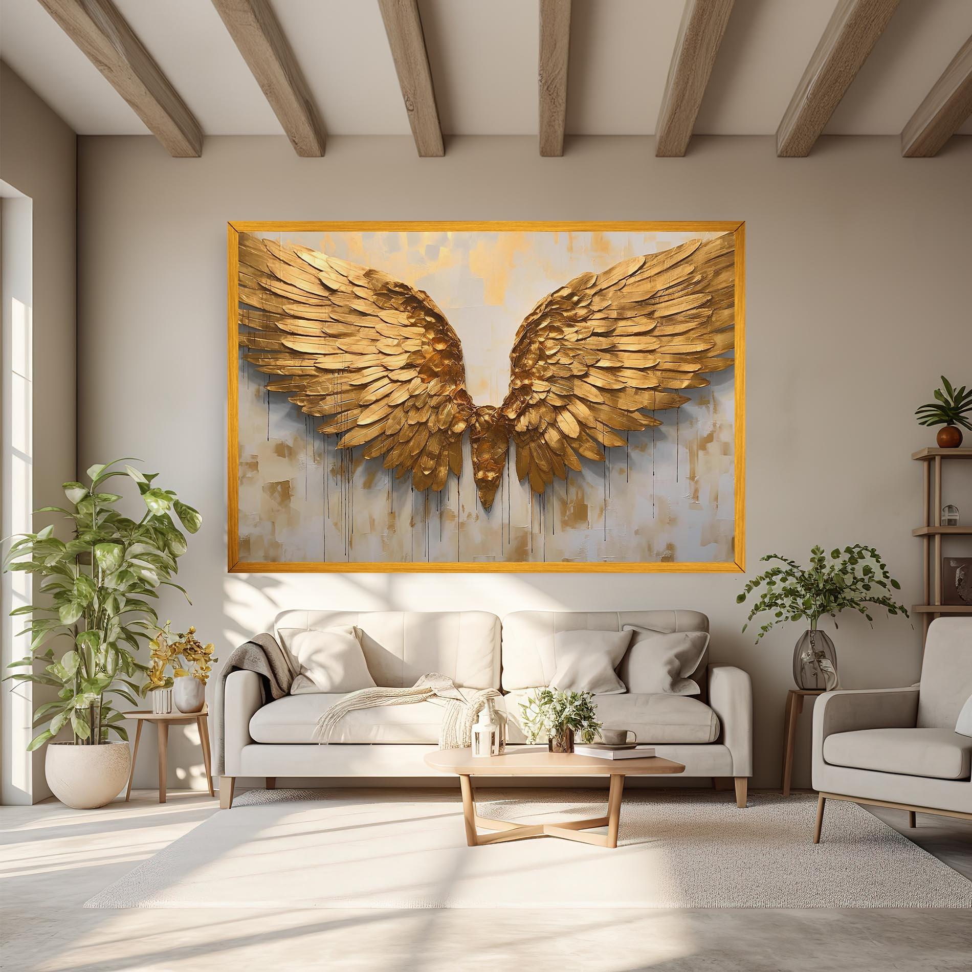 Vászonkép Golden Wings Art mockup 6